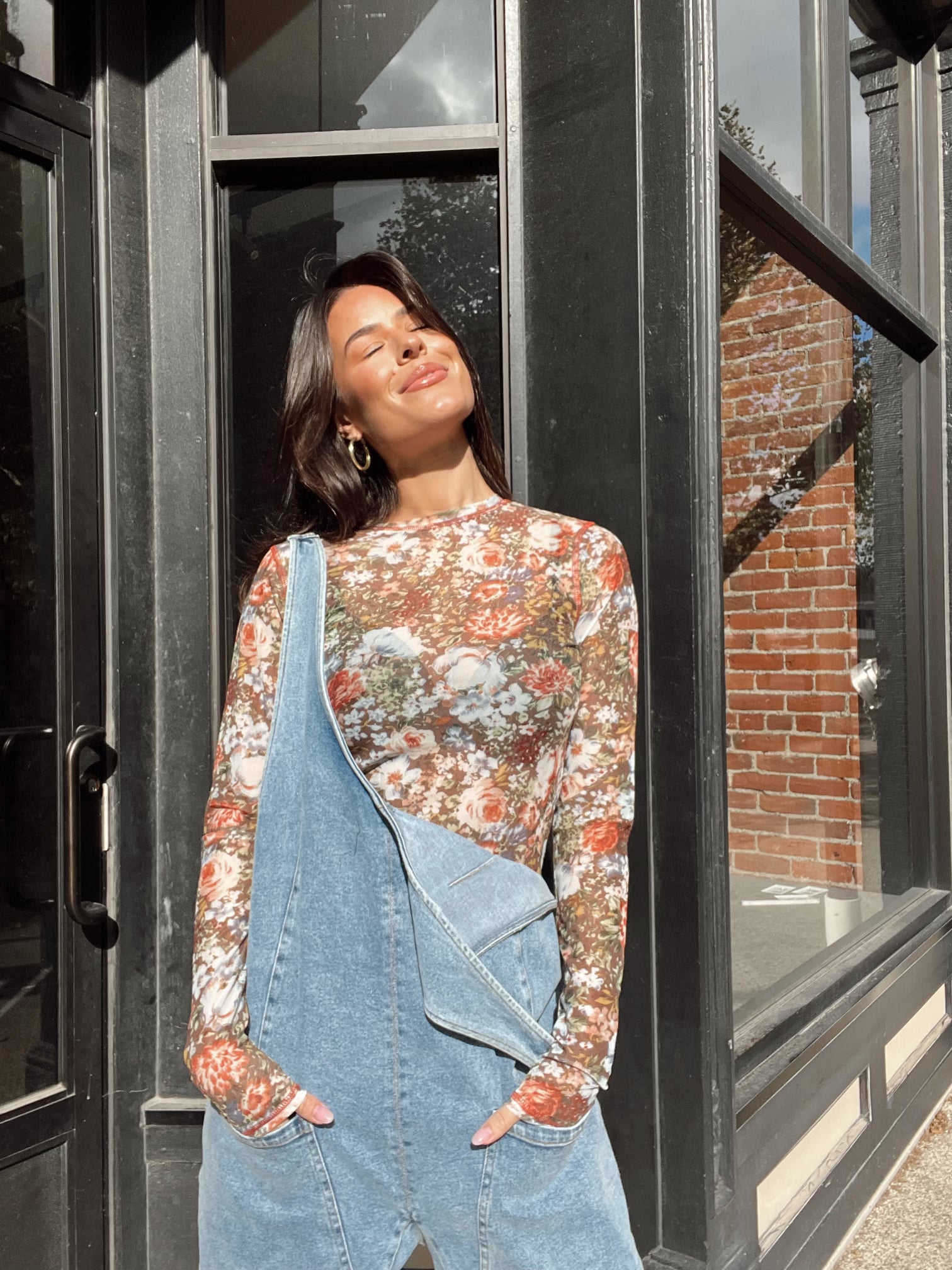 Fall Blossom Sheer Floral Top