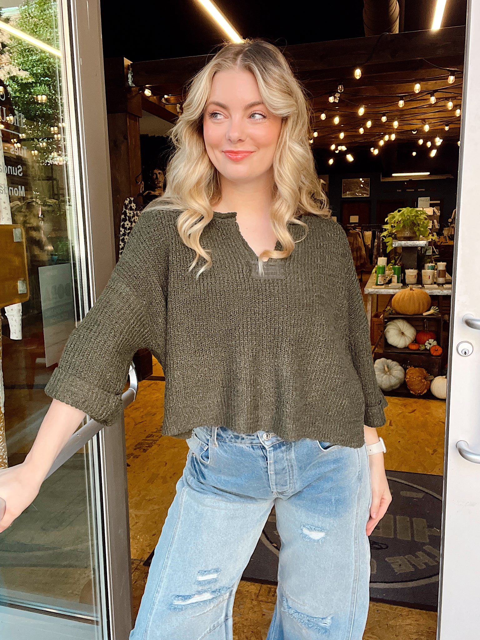 My Fav Dark Olive Sweater