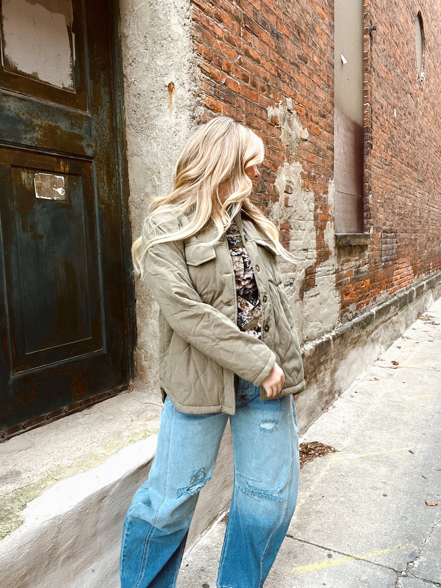 Holly Jolly Olive Quilted Jacket