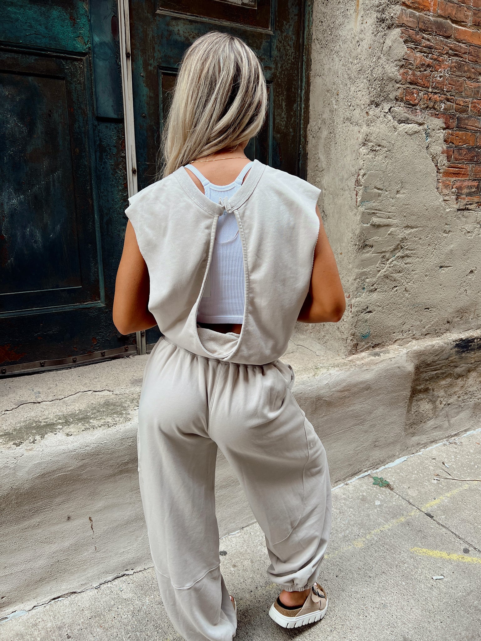 FINAL SALE- Sunday Morning Bone Jumpsuit