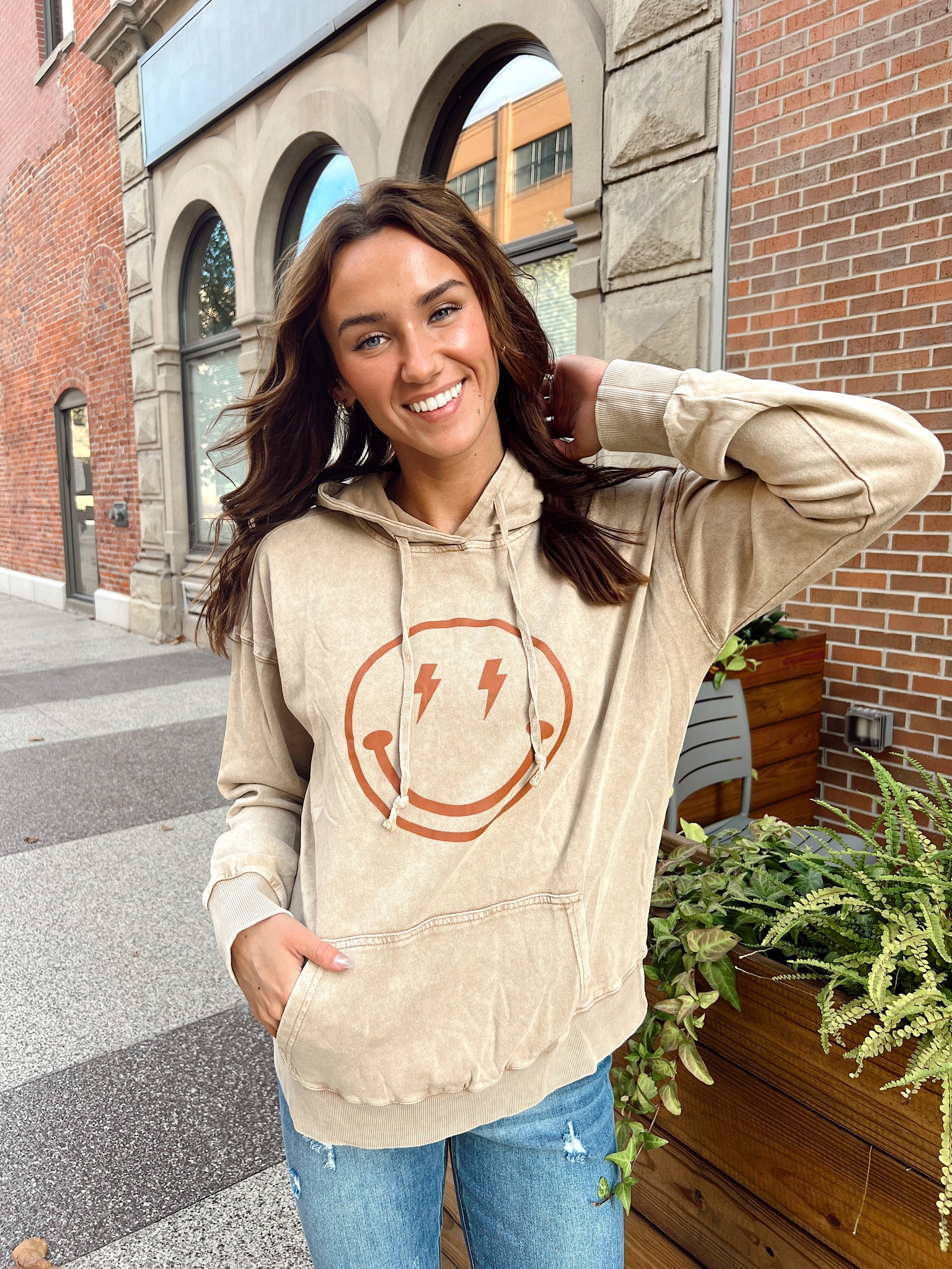 Smiley Face Camel Hoodie