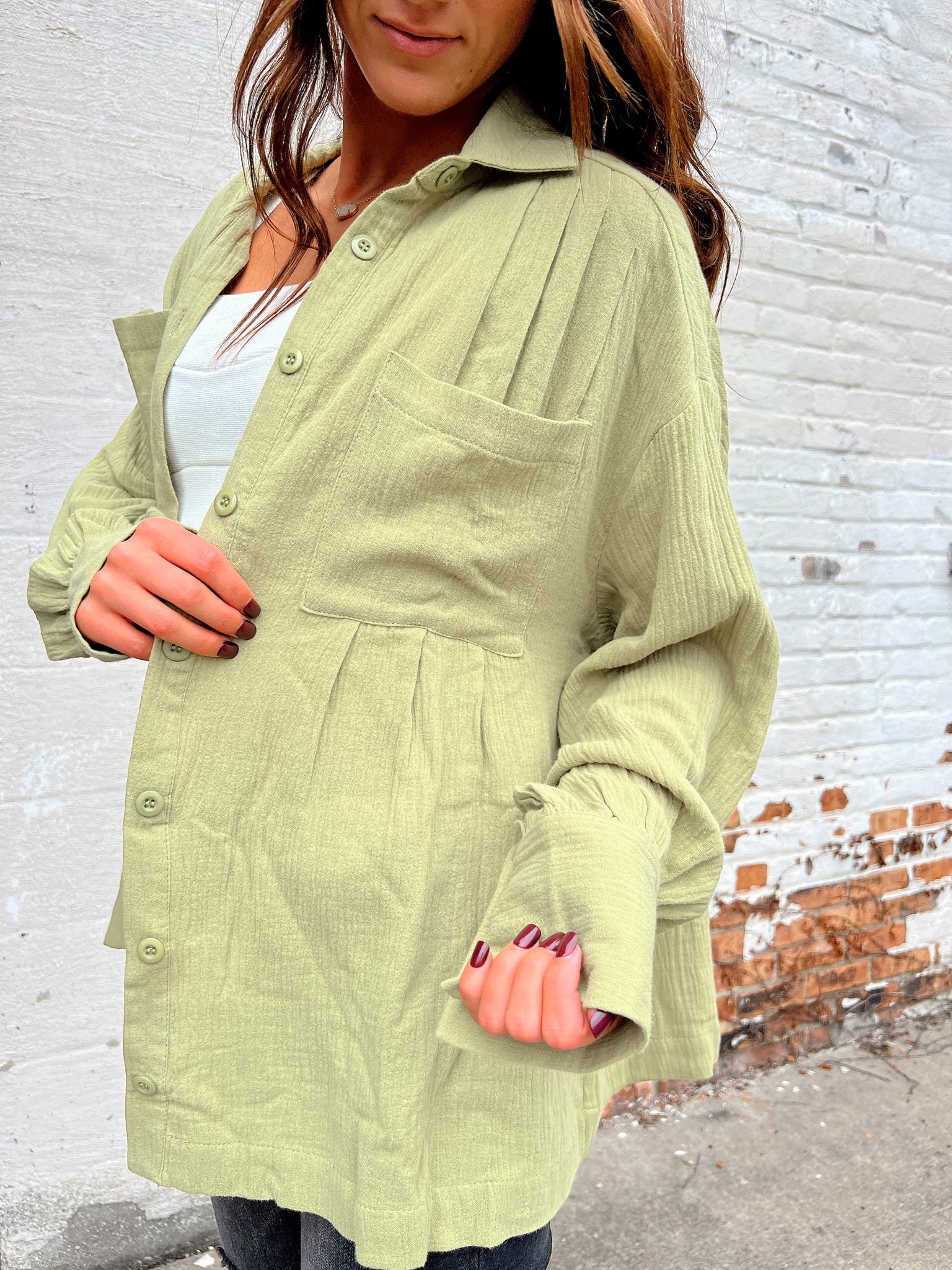 FINAL SALE- End Game Lime Button Up