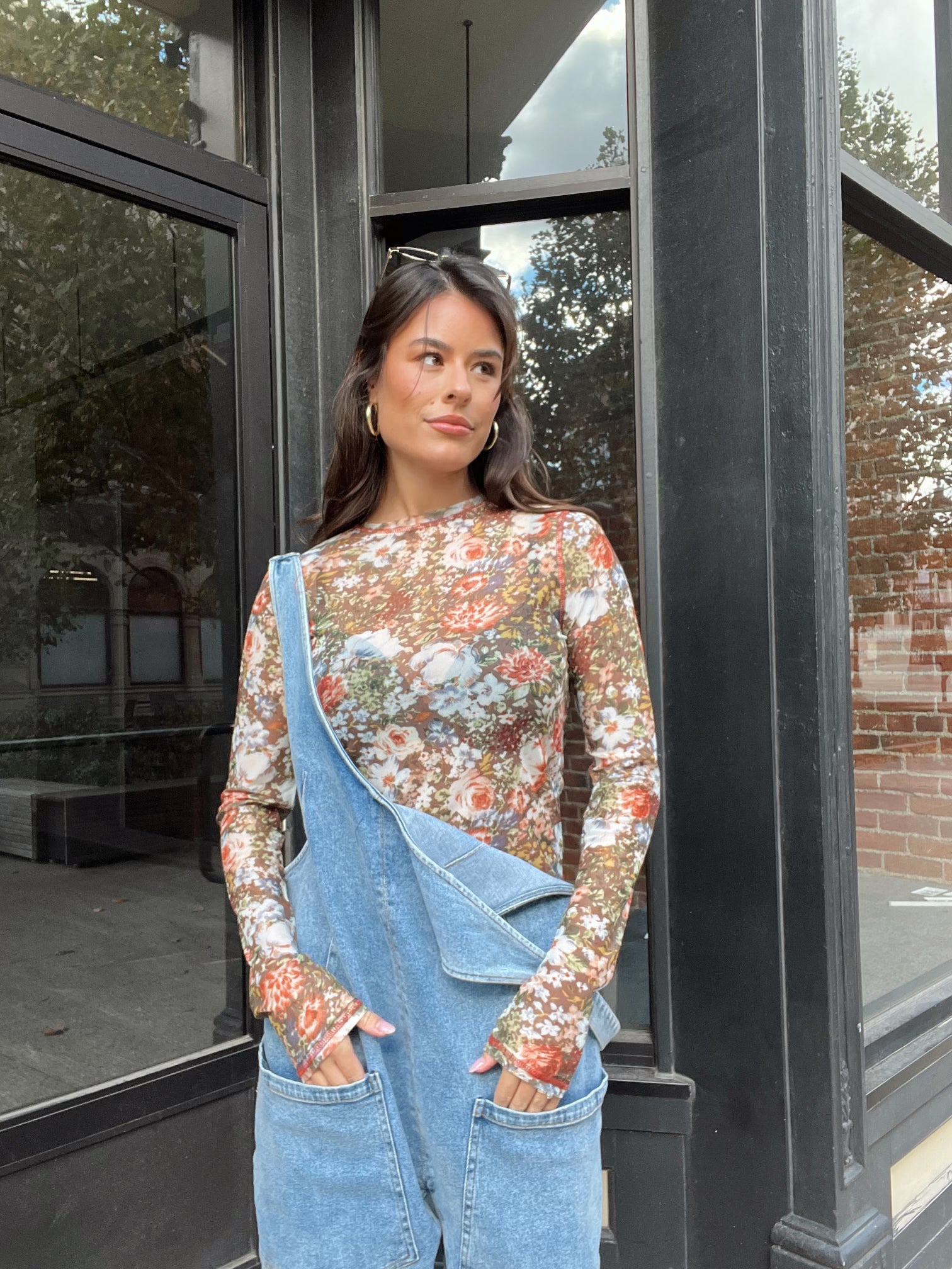 Fall Blossom Sheer Floral Top
