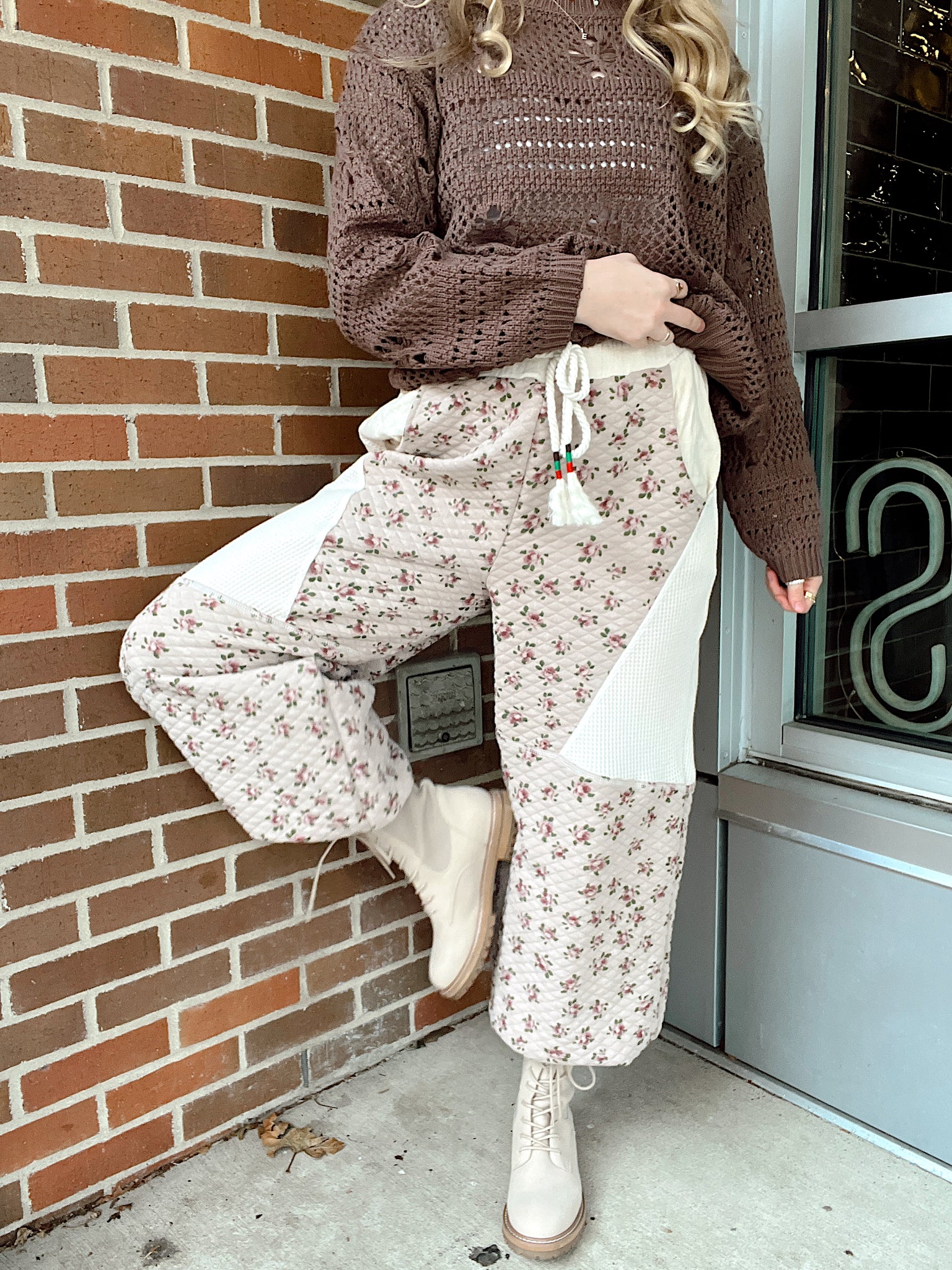Meadow Dreamers Tan Quilted Pants