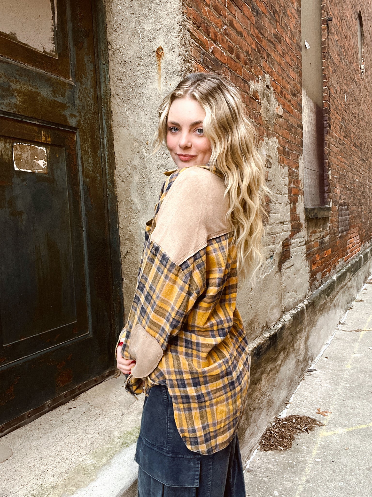 FINAL SALE Fall Vibes Mustard Plaid Flannel