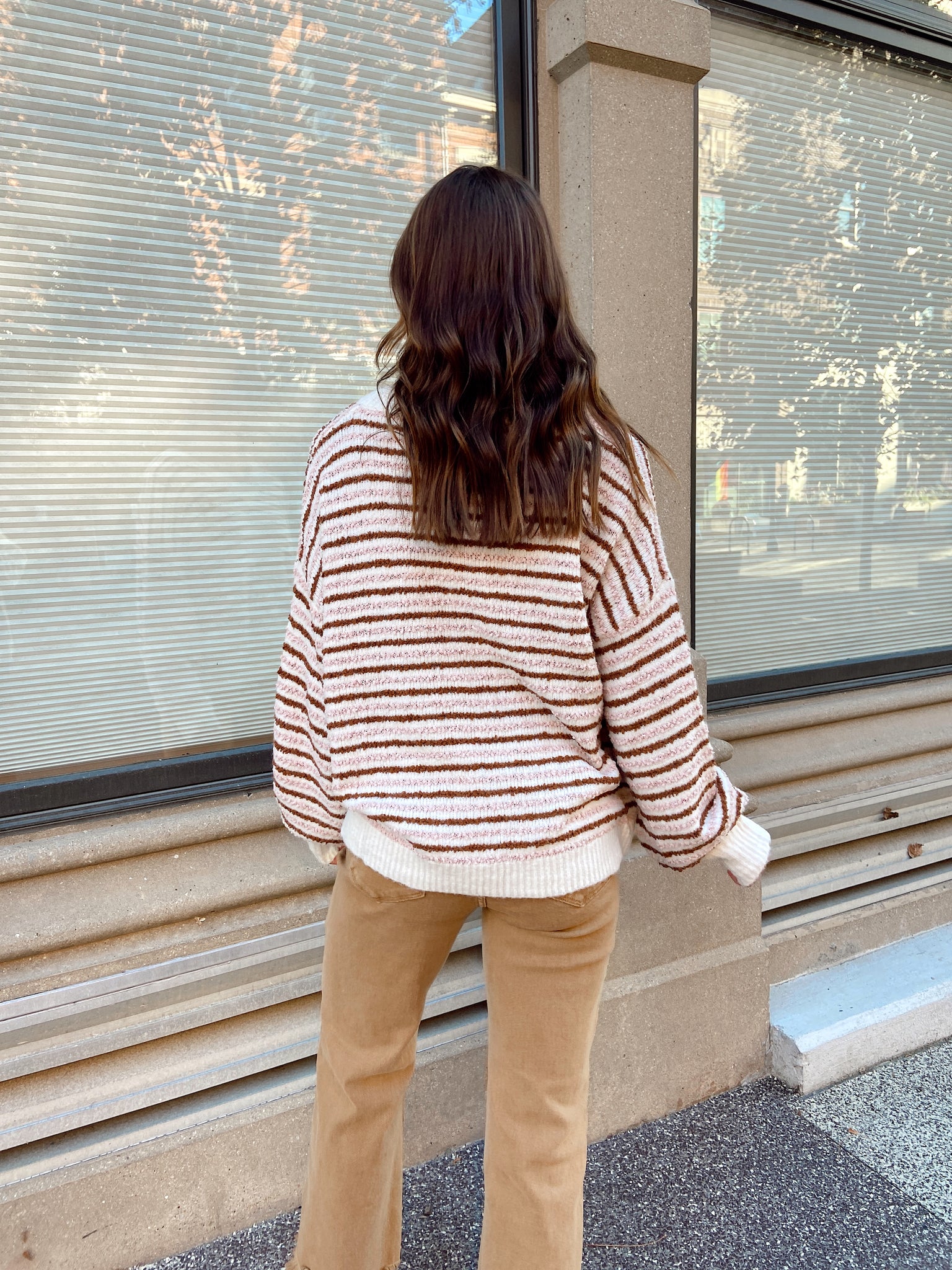 Isn't She Lovely Natural Striped Sweater