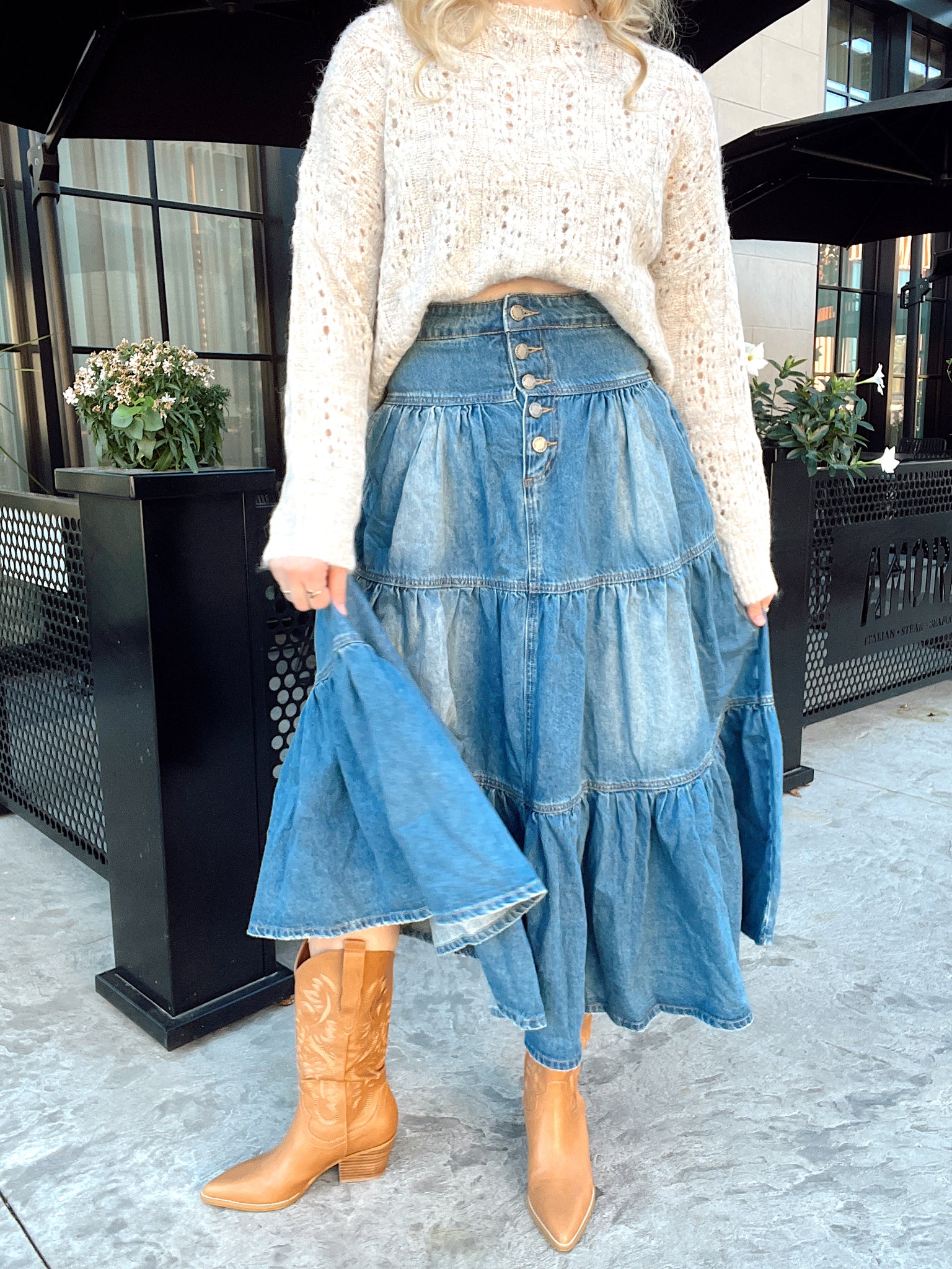 Boot Scootin Denim Skirt