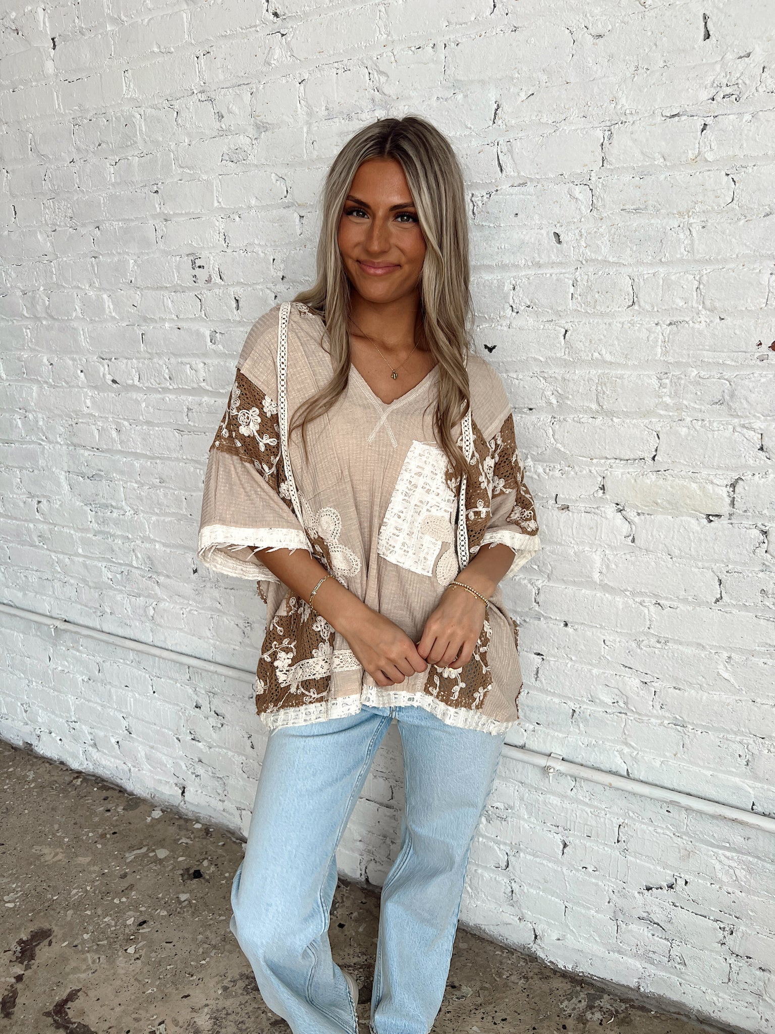 Petals and Lace Hooded Top