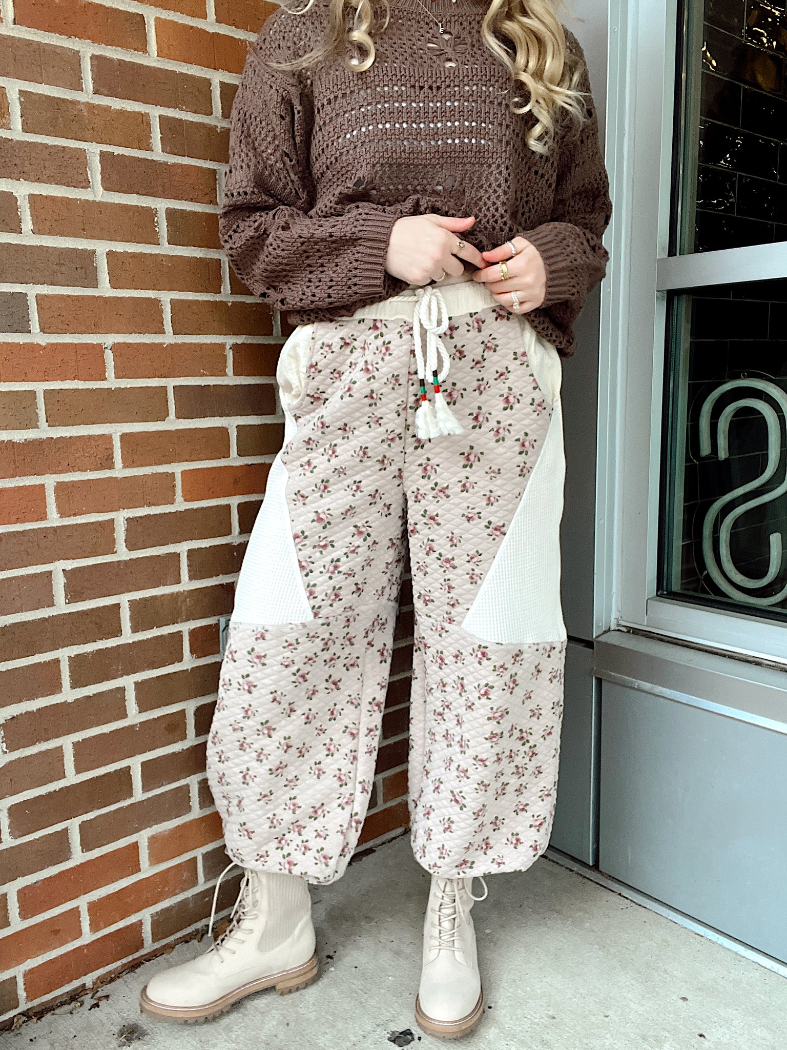 Meadow Dreamers Tan Quilted Pants