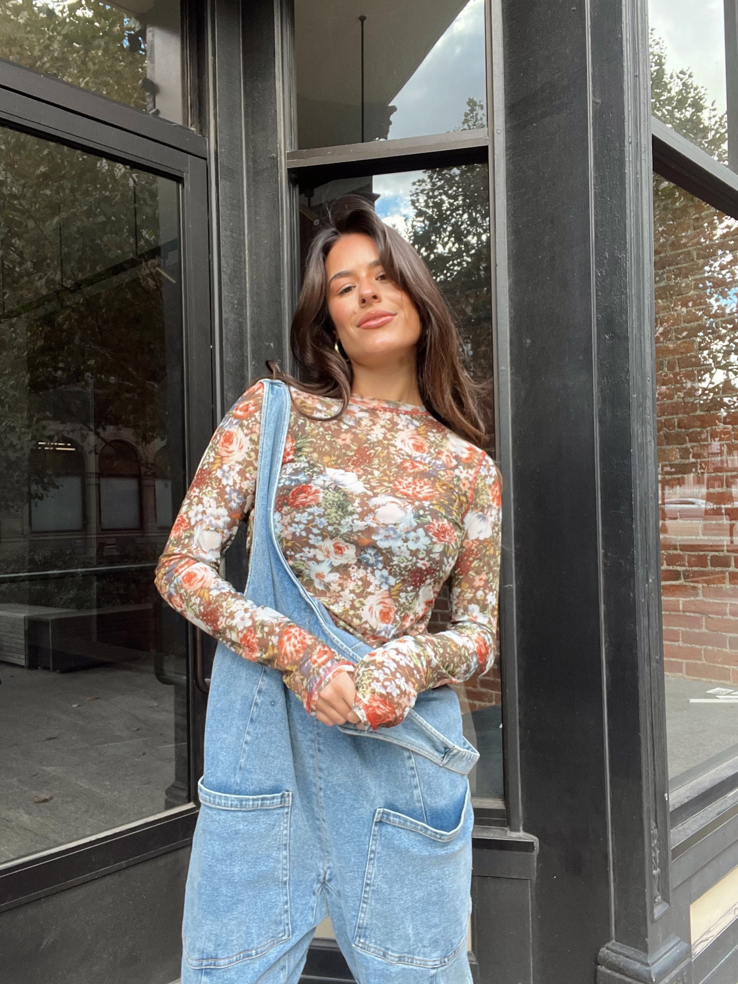 Fall Blossom Sheer Floral Top