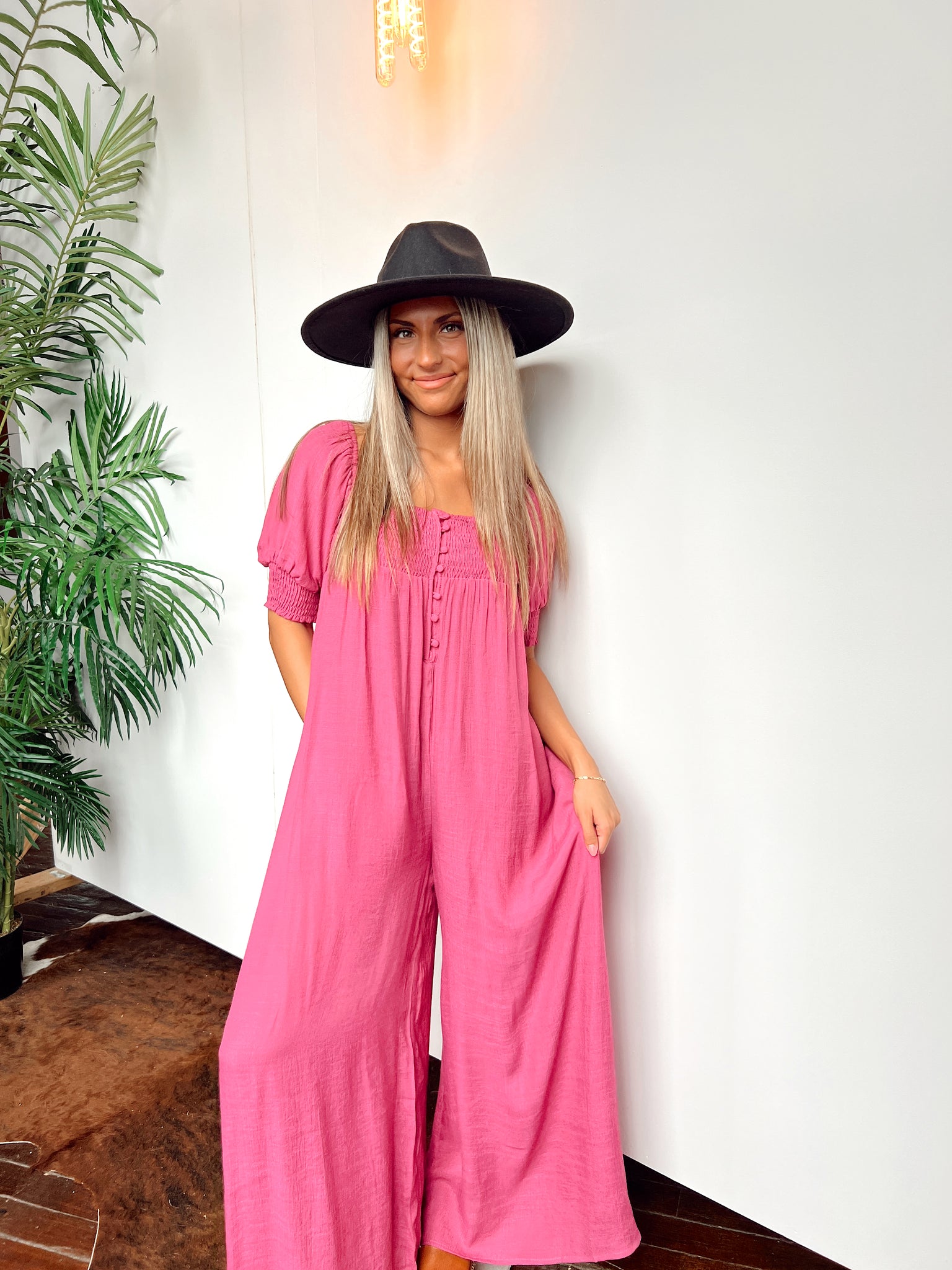 FINAL SALE- Cruel Summer Berry Jumpsuit