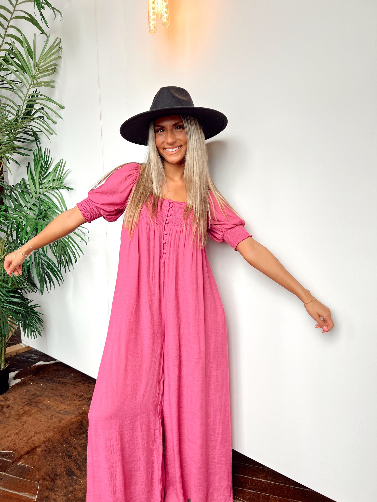 FINAL SALE- Cruel Summer Berry Jumpsuit