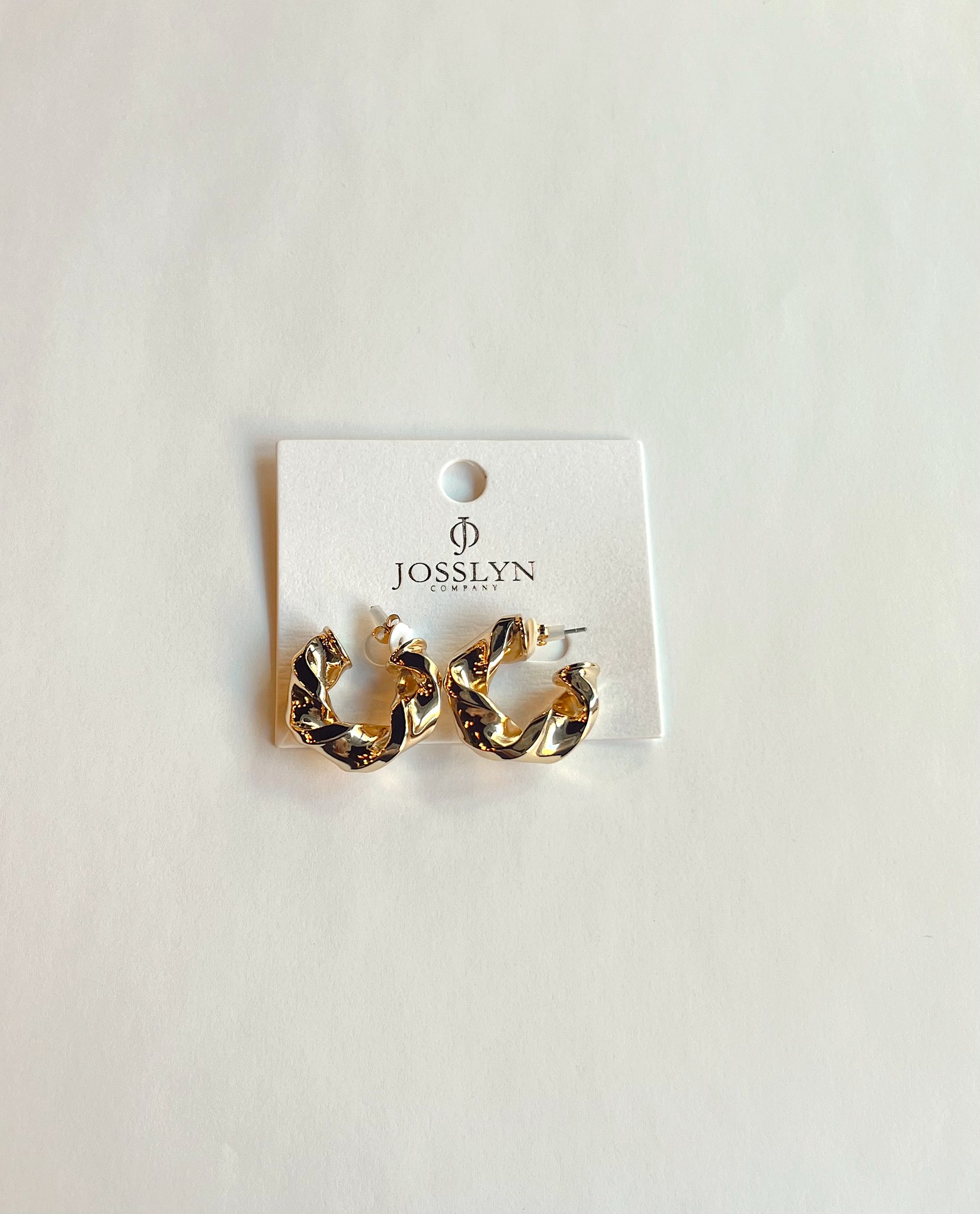 Twisted Gold Hoop Earrings