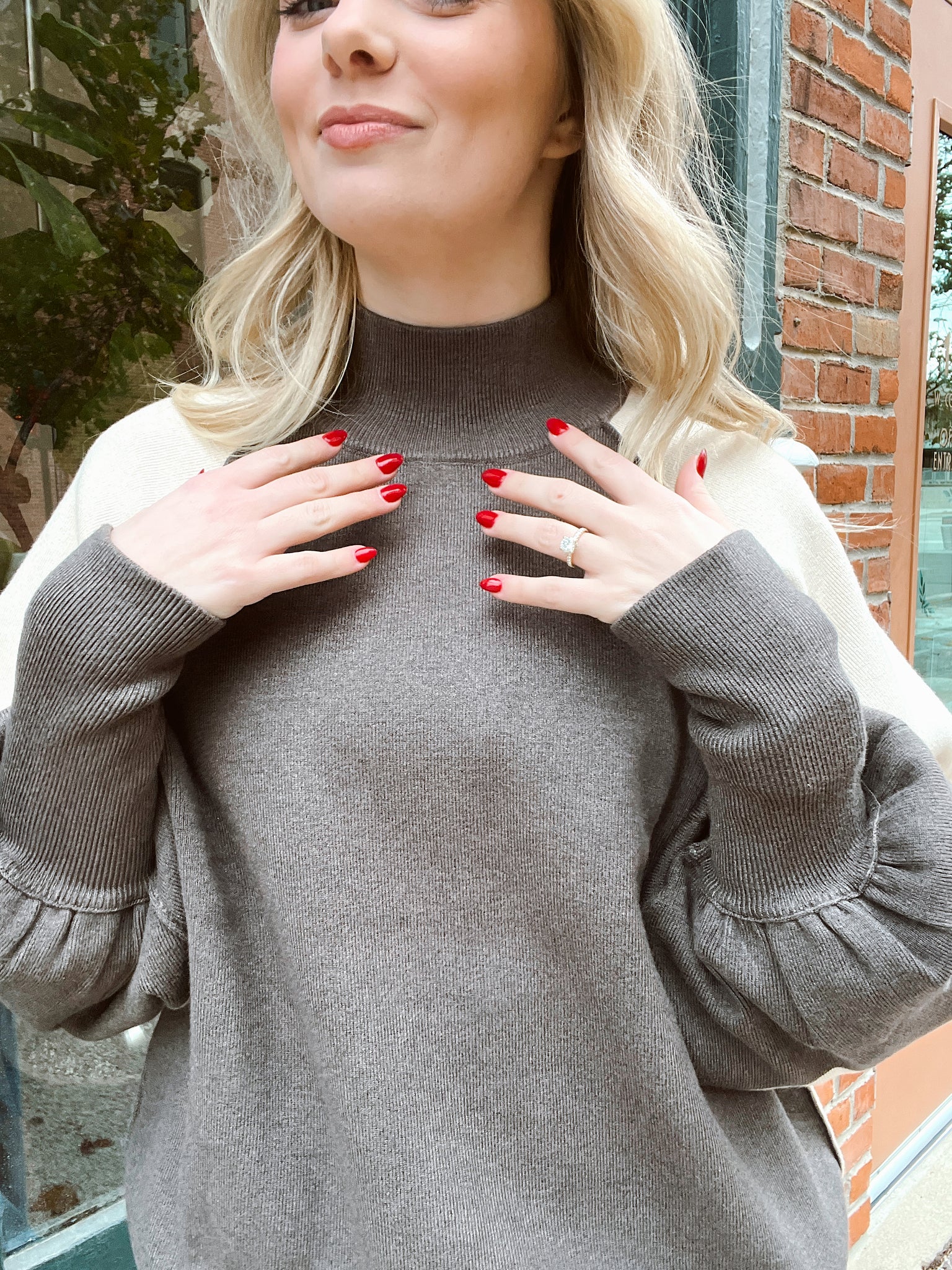 Harvest Hug Brown Raglan Sweater
