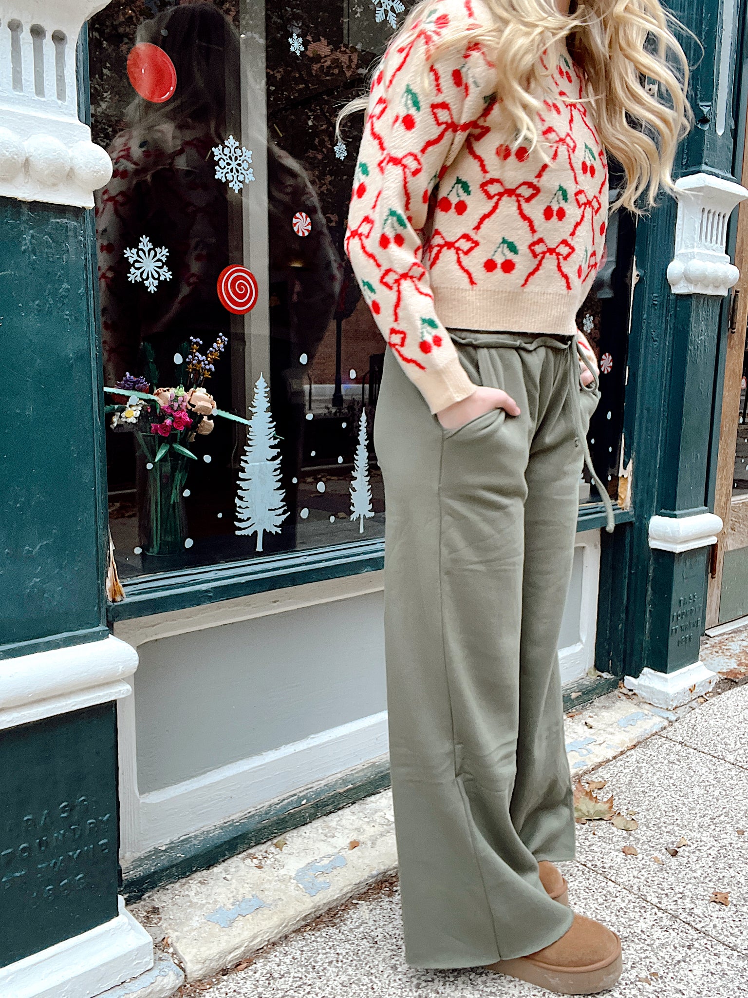 Call Me By Your Name Wide Leg Sweats Light Olive