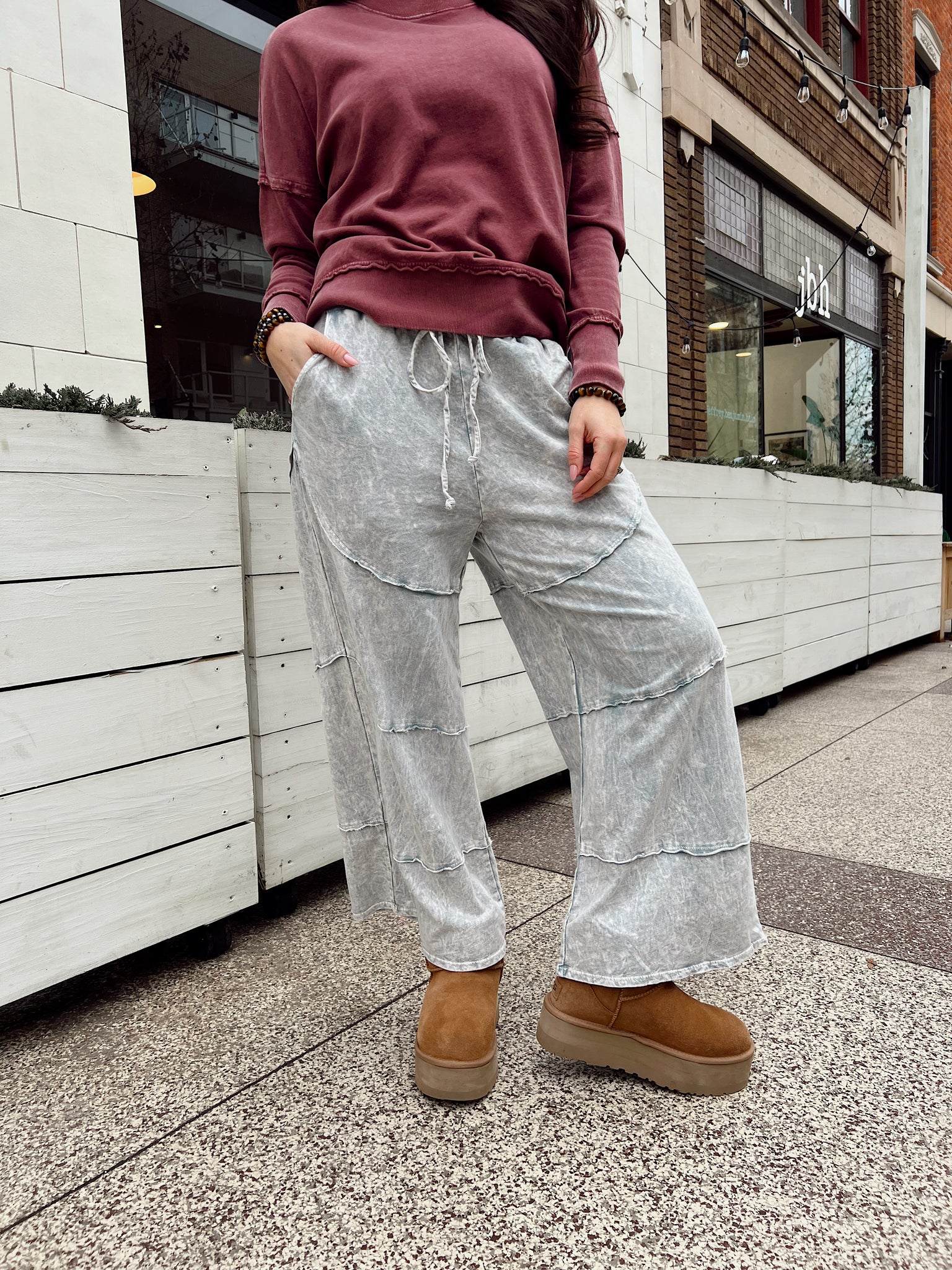 Wish I Knew Stone Sweatpants The Urban Hippie