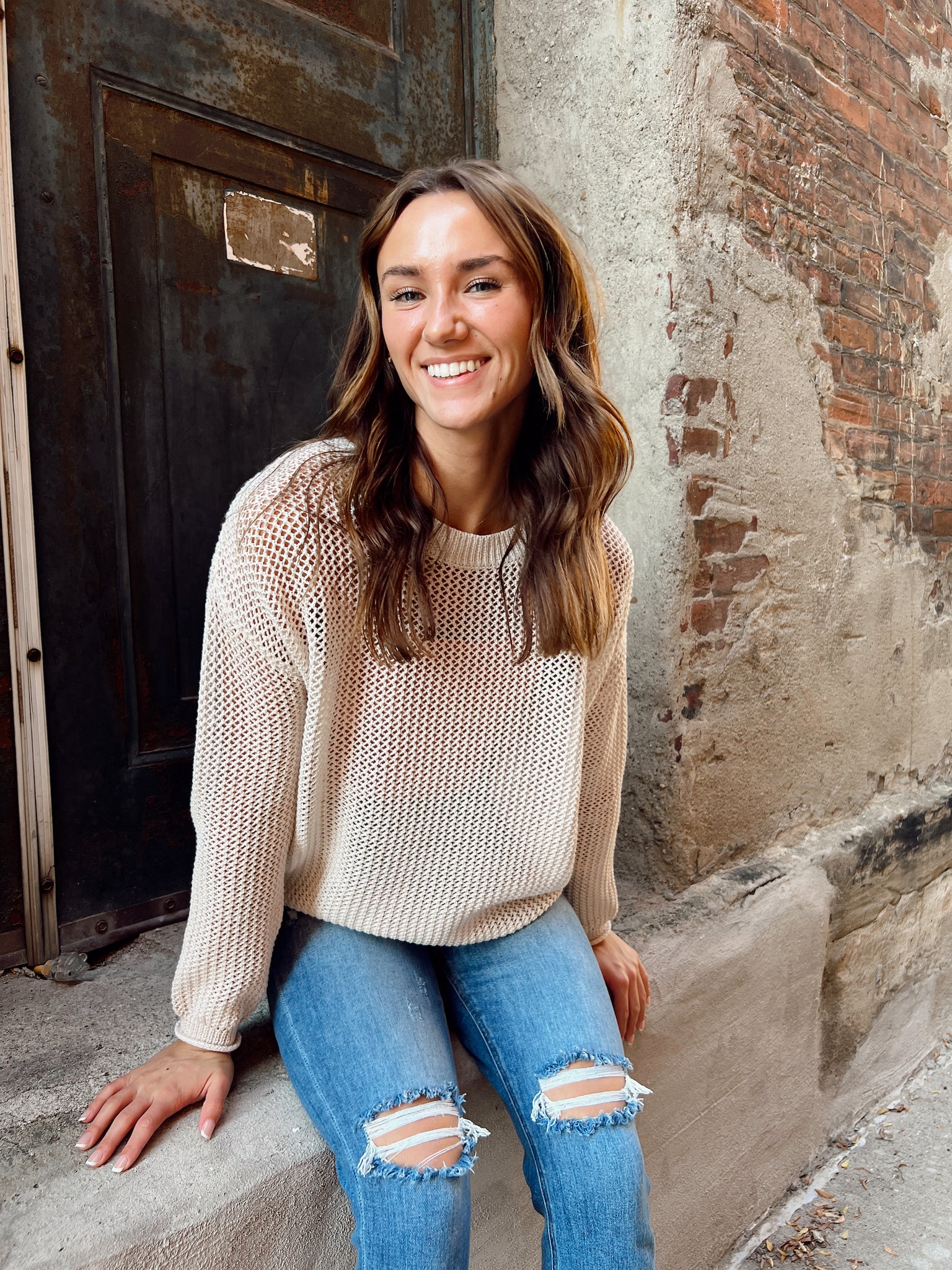 In The Wild Natural Crochet Sweater