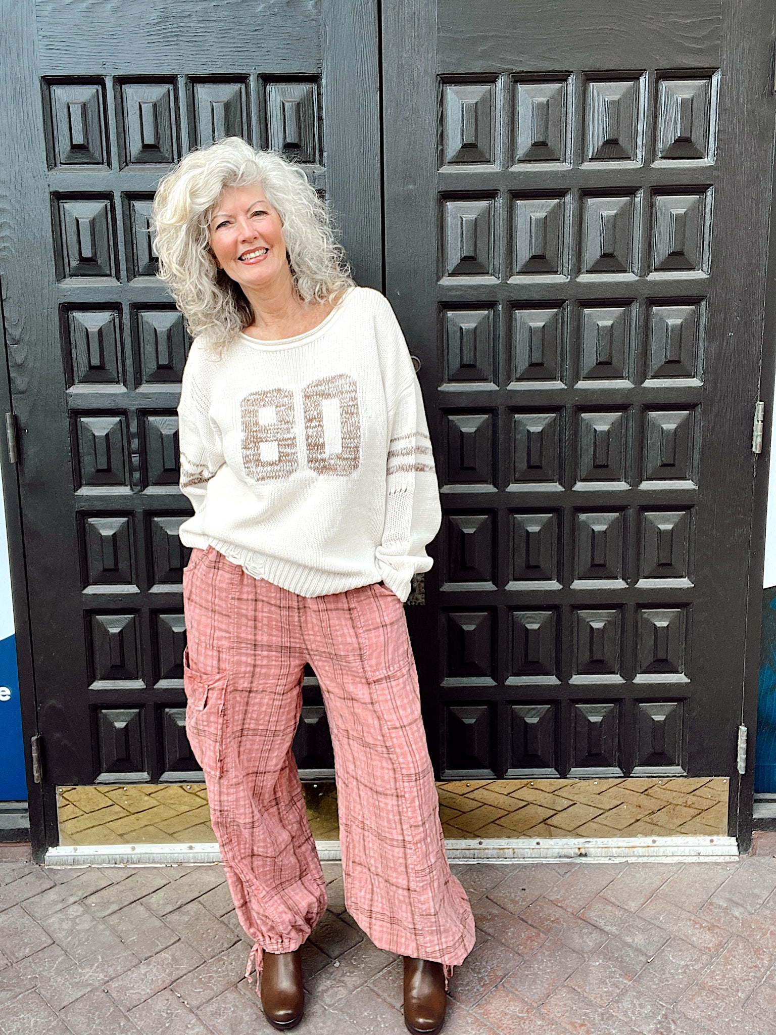 Gracie Mauve Plaid Joggers