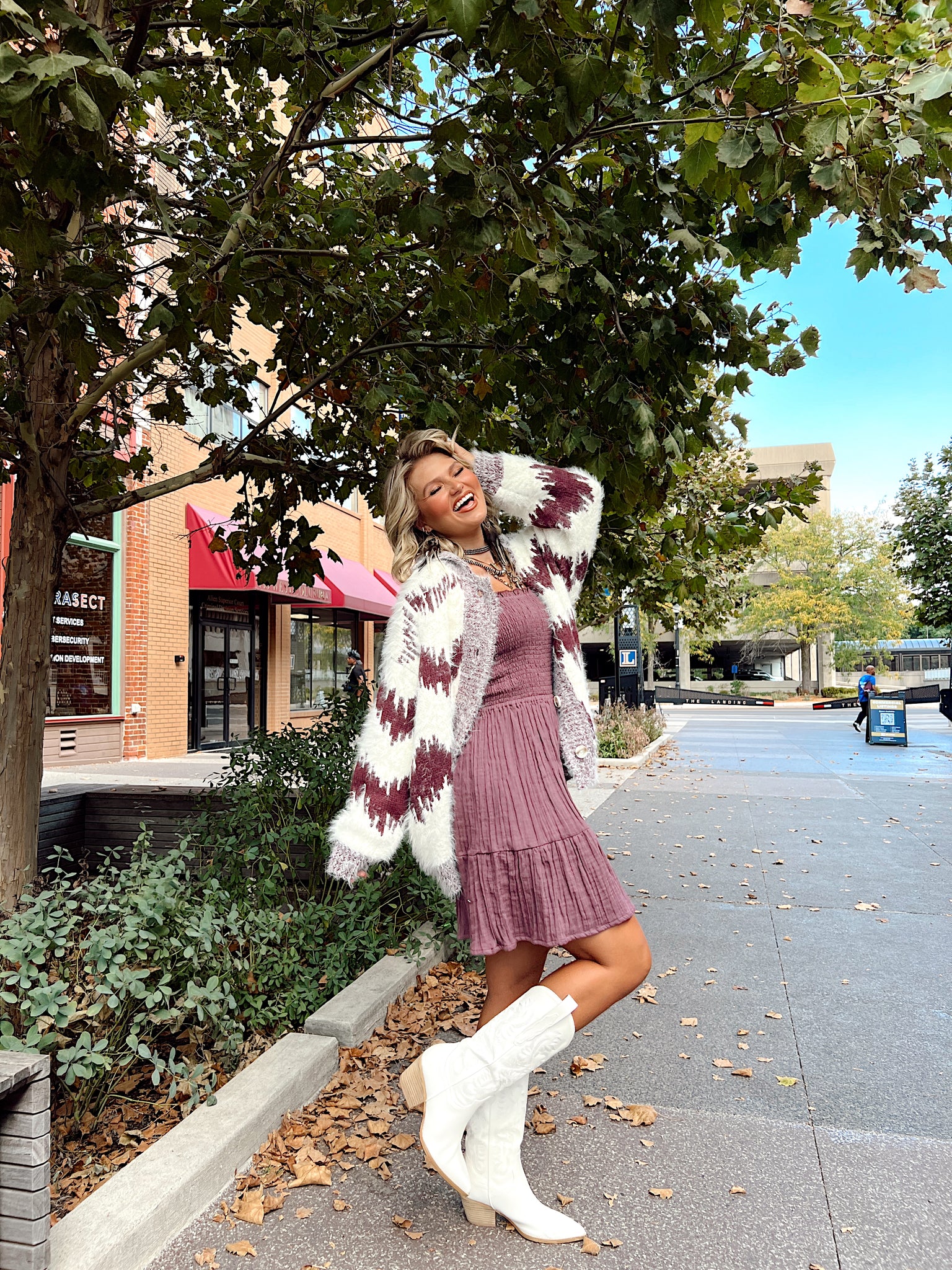 Autumn Brushstroke Cardigan Wine