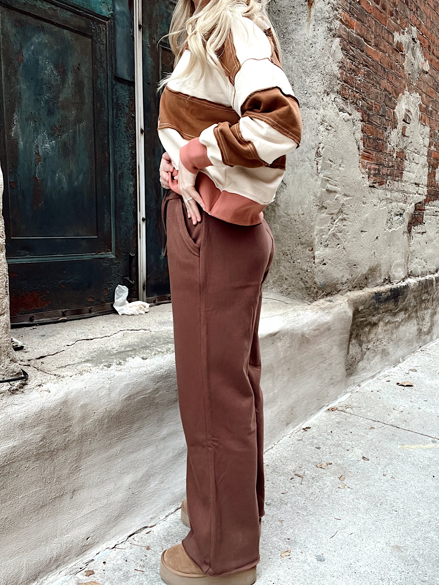 Call Me By Your Name Wide Leg Sweats Brown