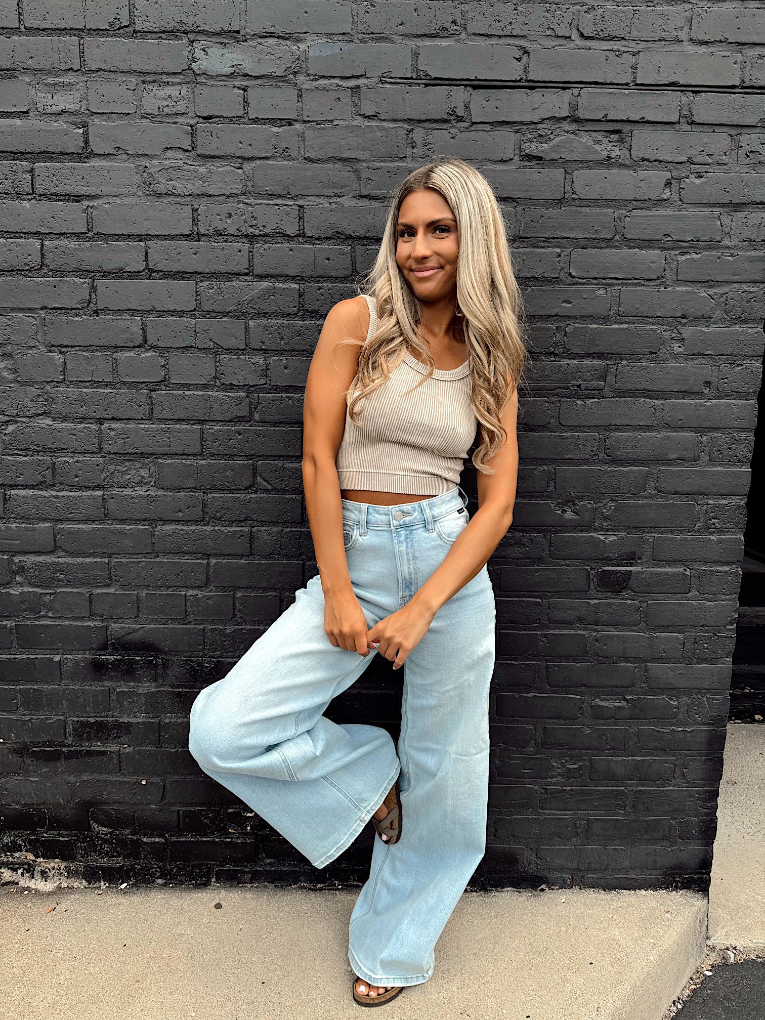 Carpe Diem Light Wash Wide Leg Jeans