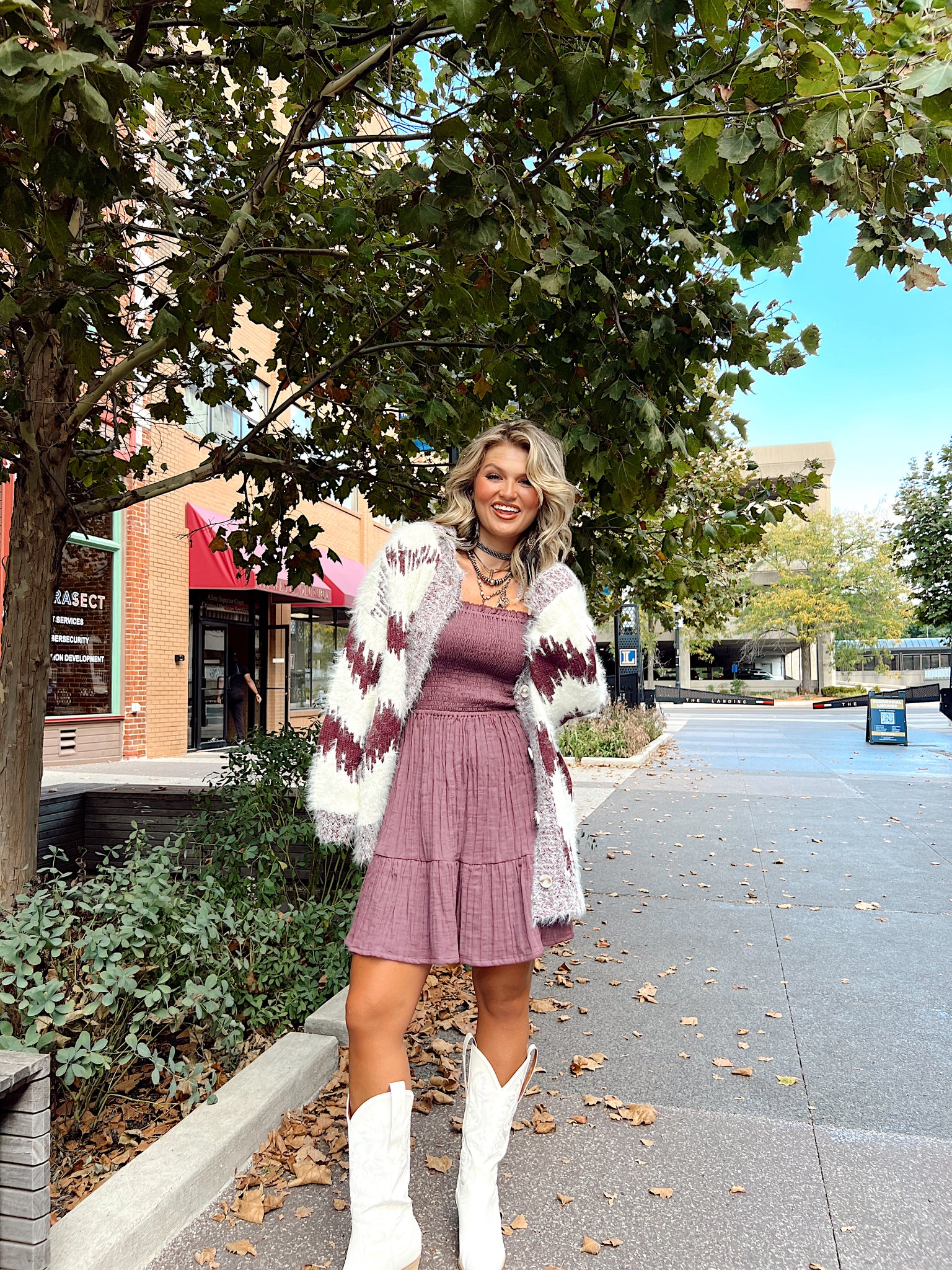 Autumn Brushstroke Cardigan Wine