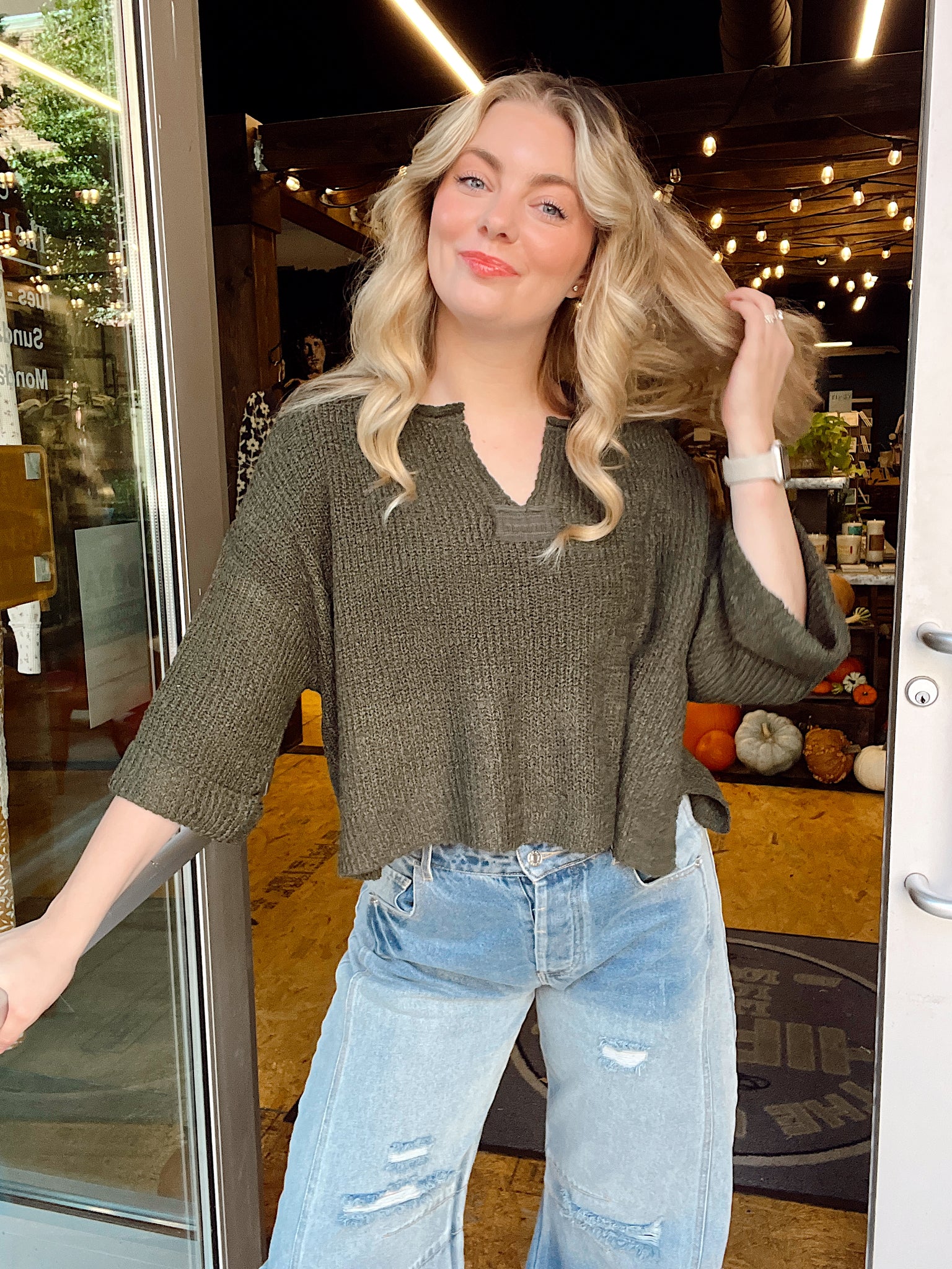 My Fav Dark Olive Sweater