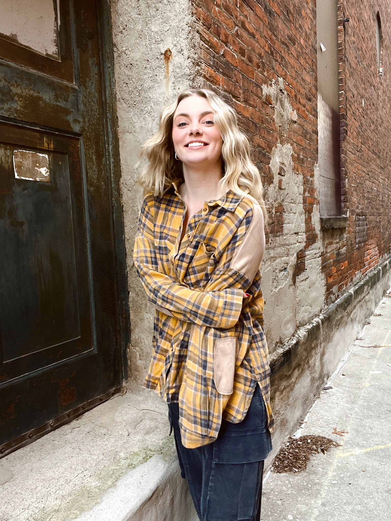 FINAL SALE Fall Vibes Mustard Plaid Flannel