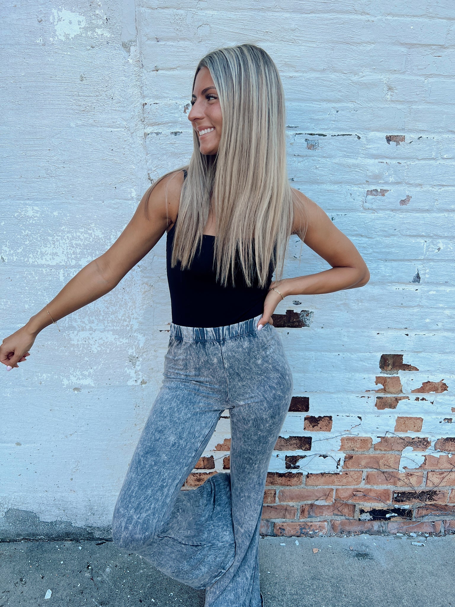 FINAL SALE Love Fool Grey Flare Pants