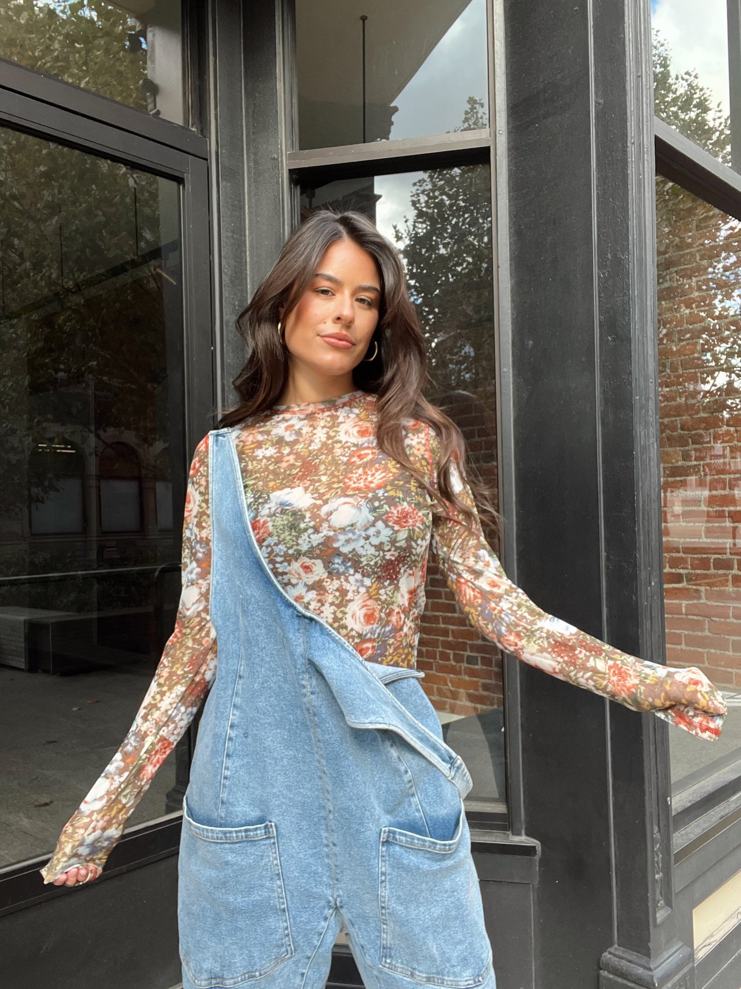 Fall Blossom Sheer Floral Top