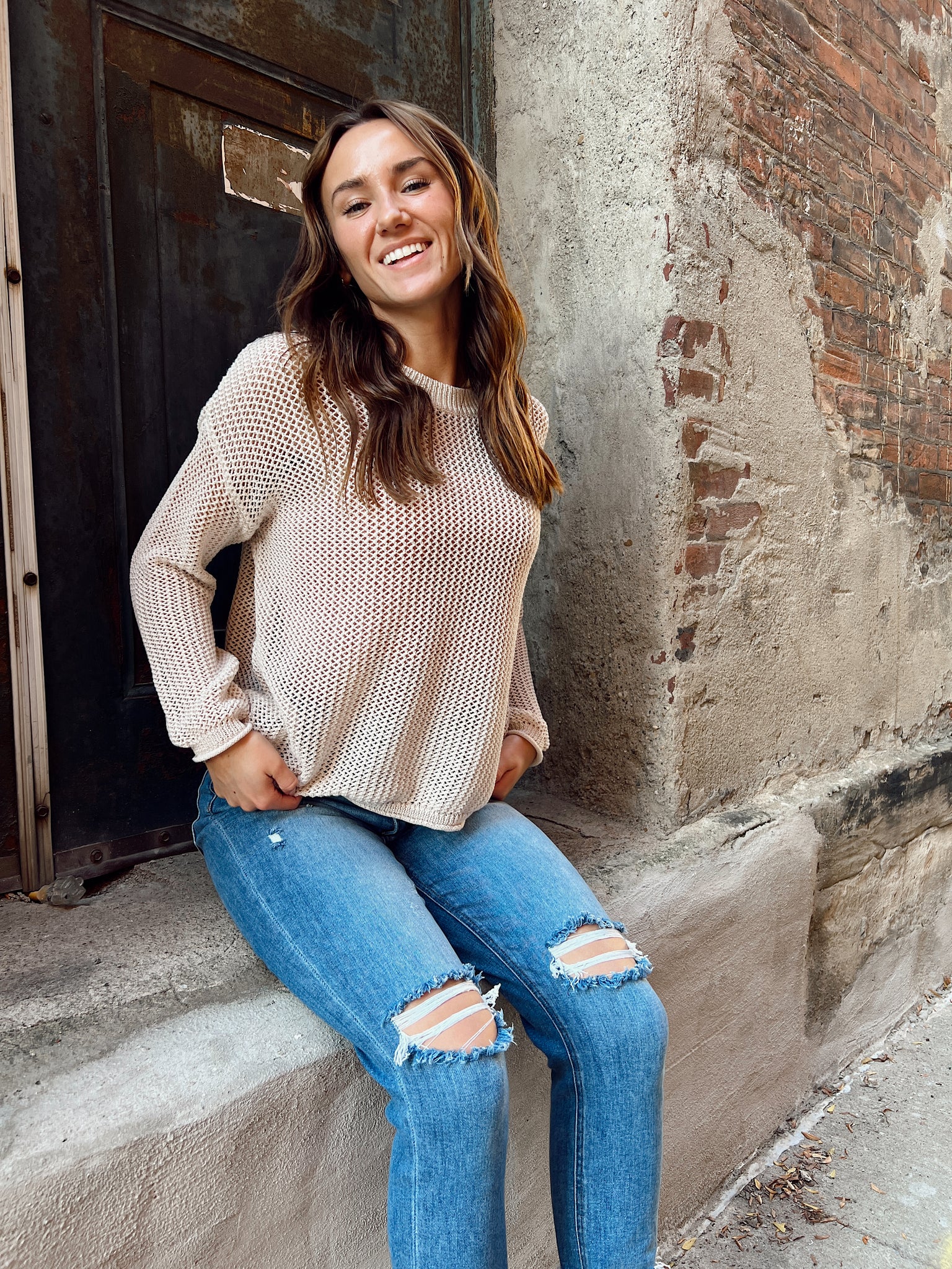 In The Wild Natural Crochet Sweater