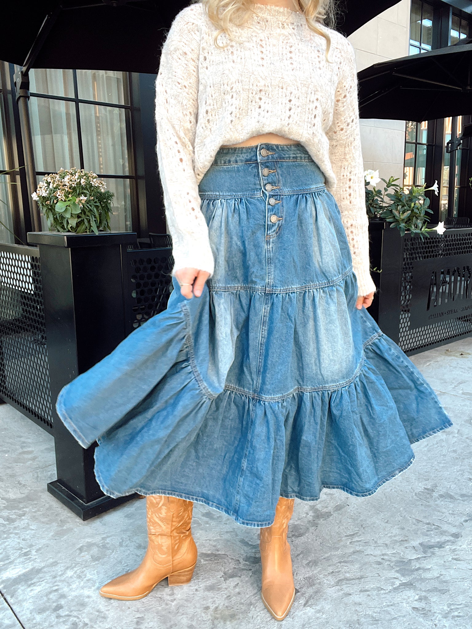 Boot Scootin Denim Skirt