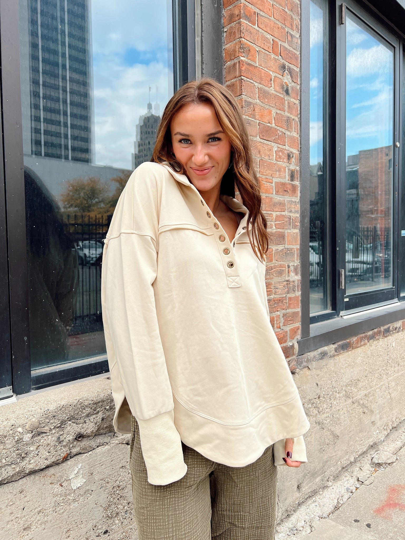 Trophy Life Beige Pullover