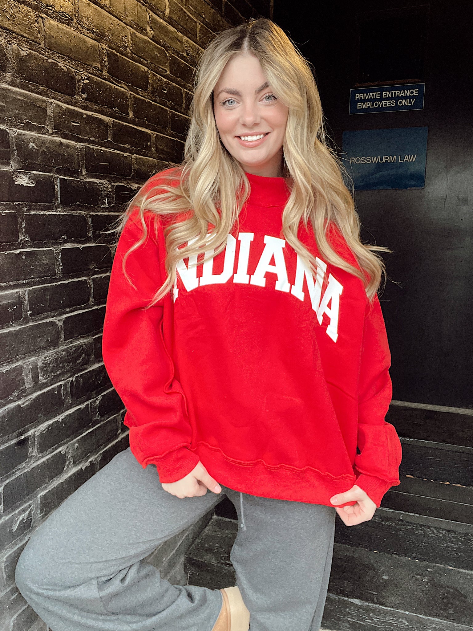 Indiana Mock Neck Crimson Red Sweatshirt