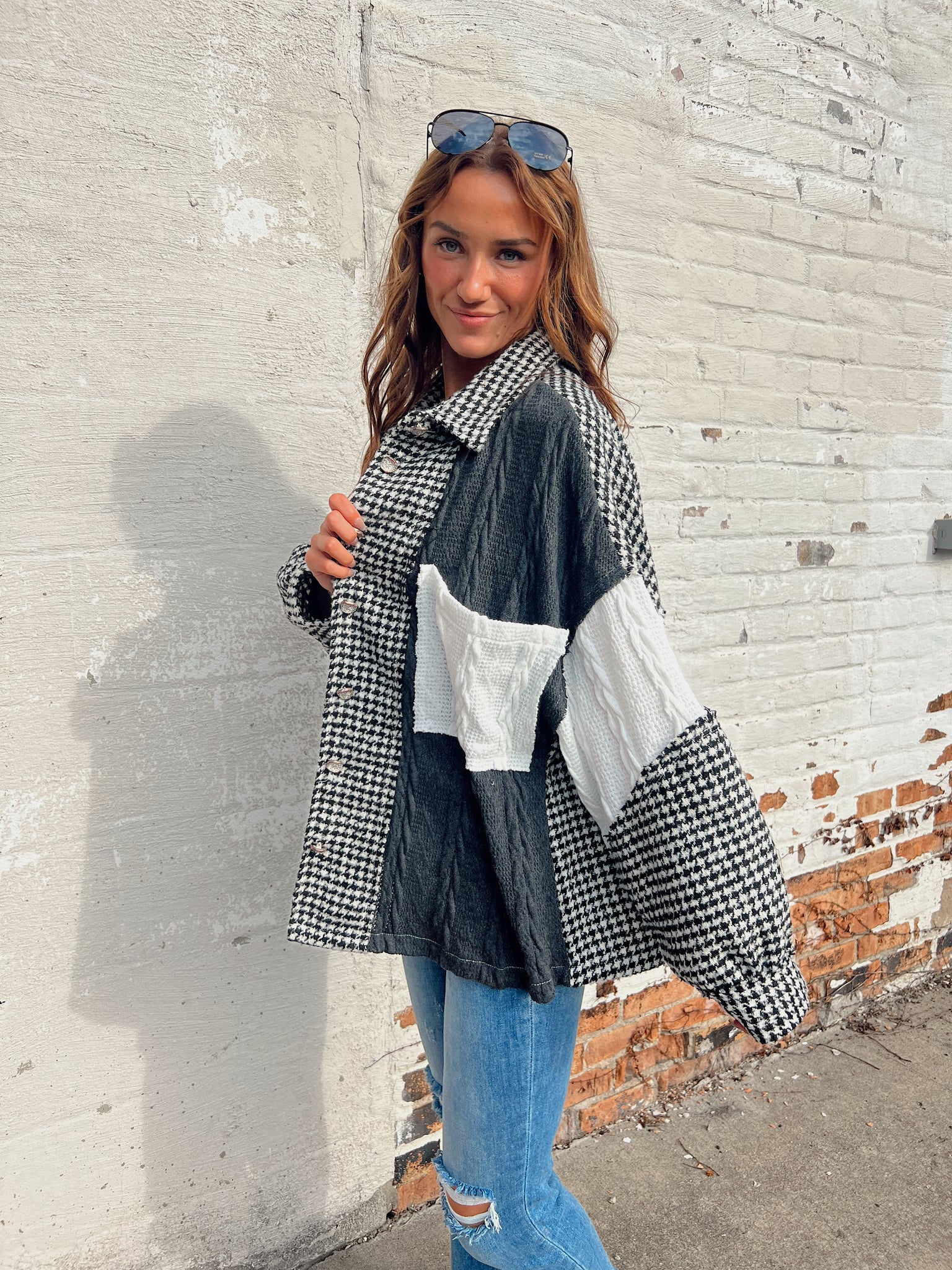 Drift Away Black Gingham Jacket