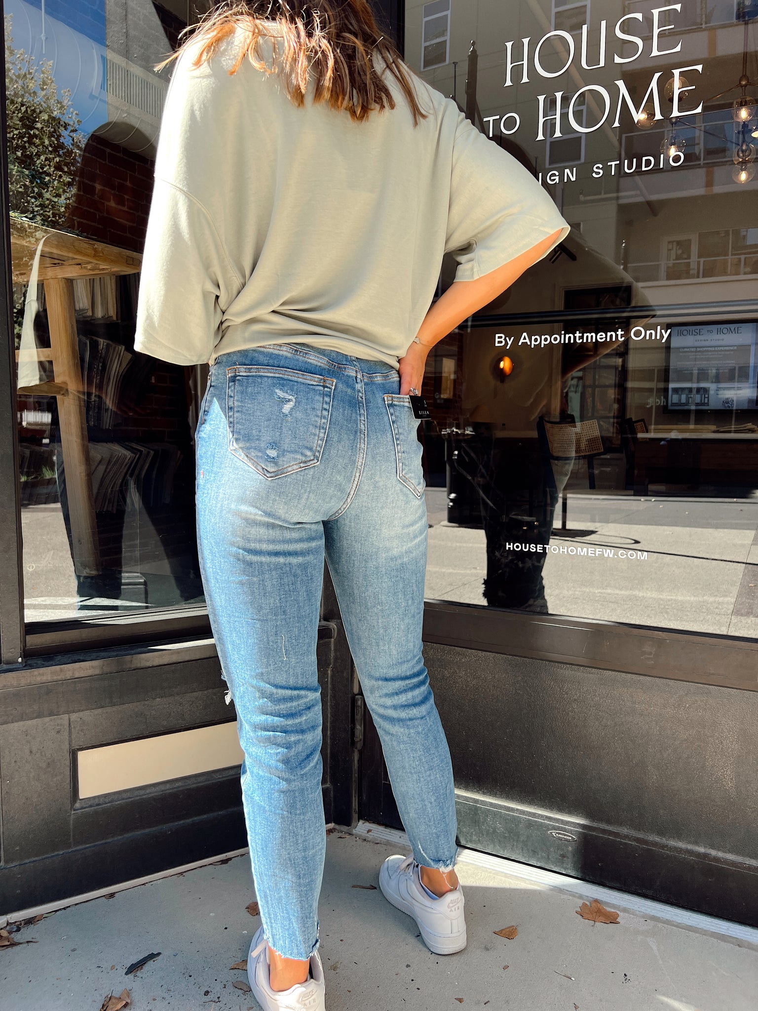 Jaci Medium Wash Hi Rise Distressed Skinny Jeans