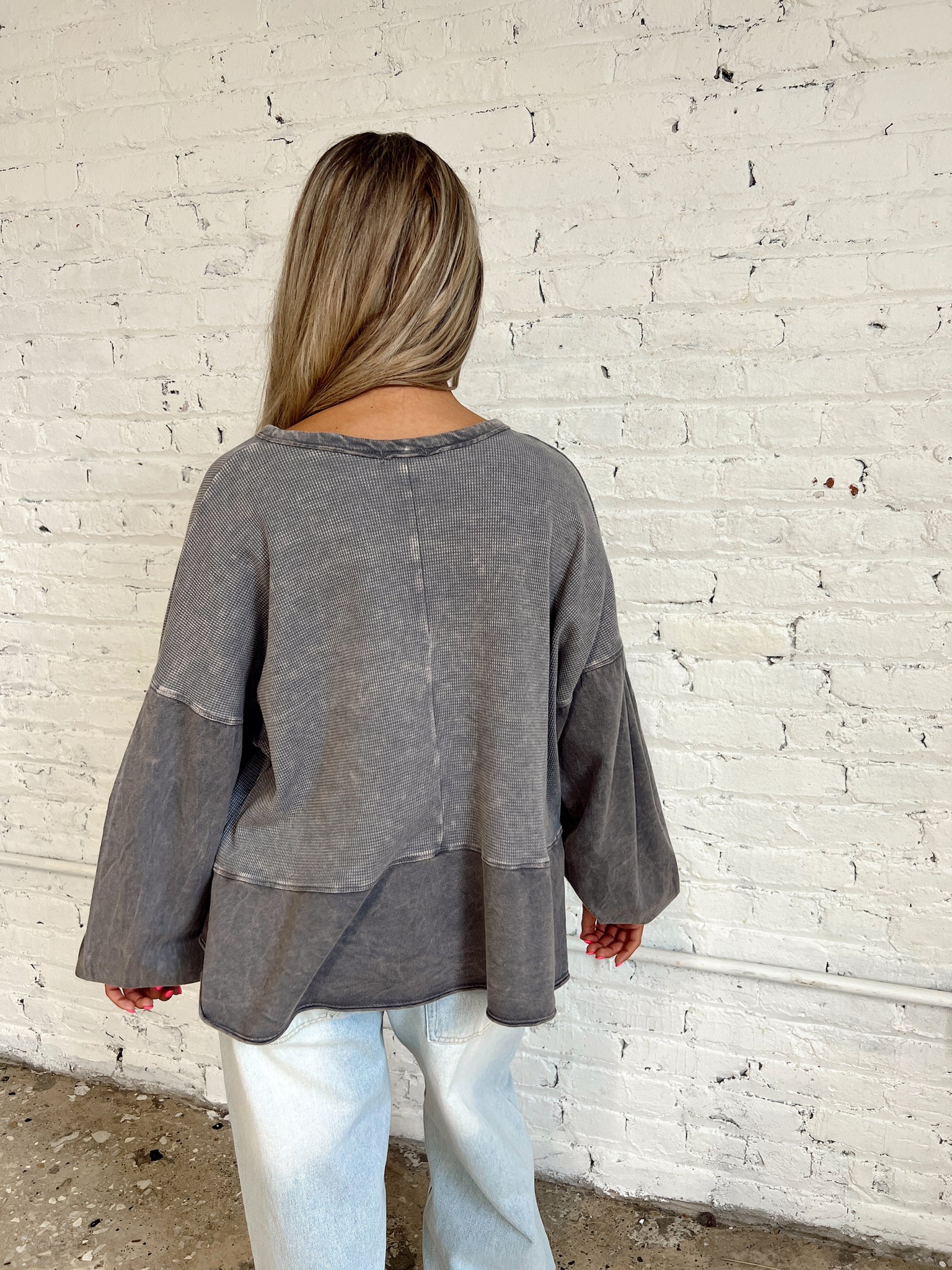 FINAL SALE- Sweet Nothings Grey Top