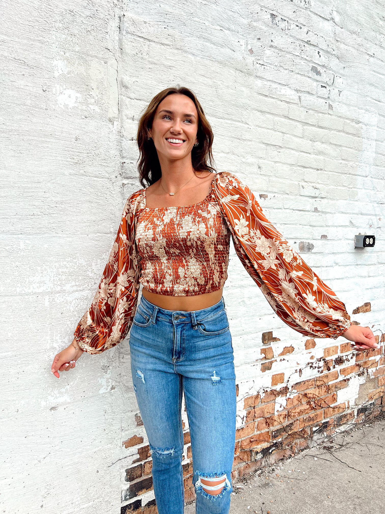 Dream On Butterscotch Floral Top