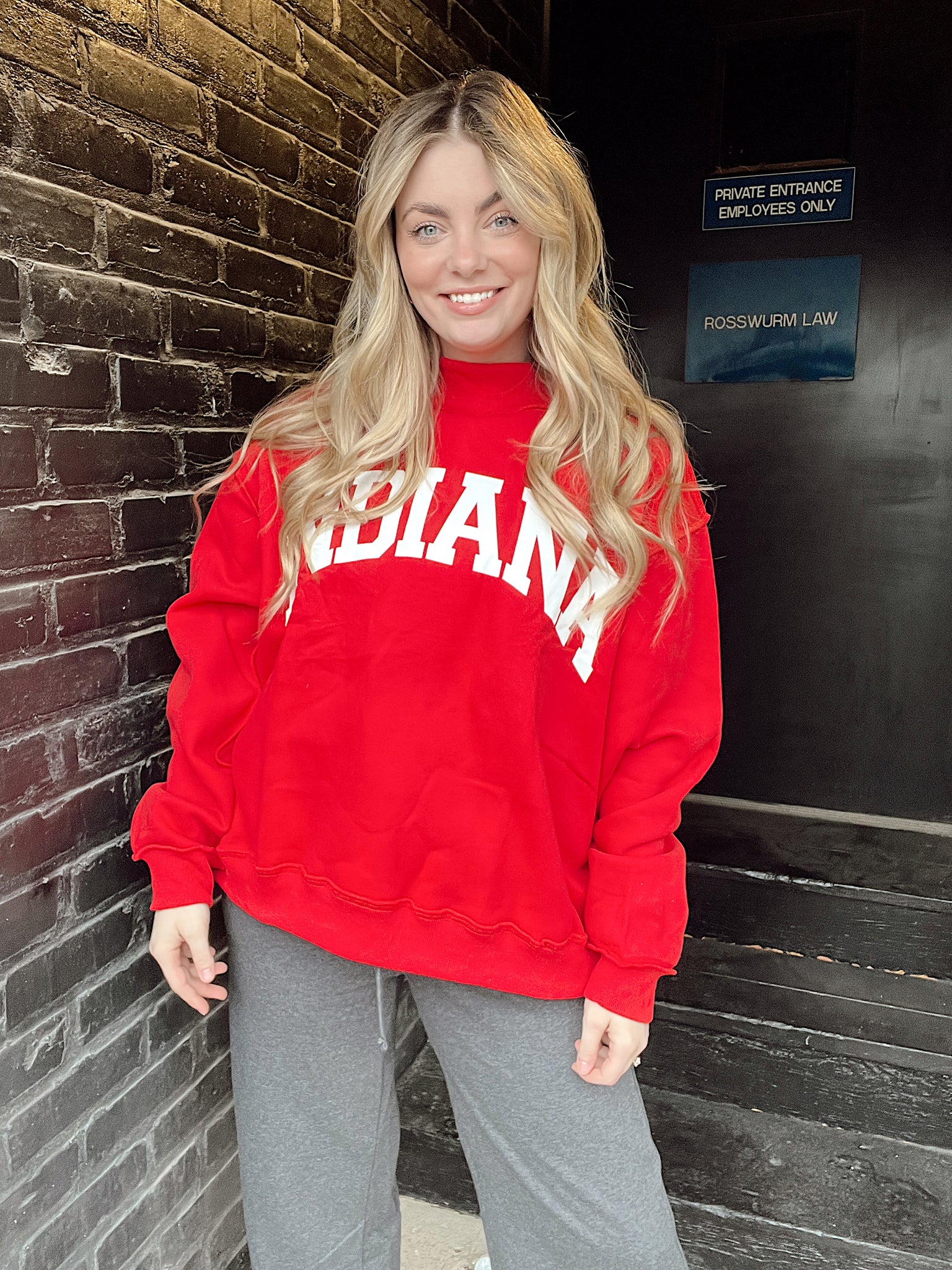 Indiana Mock Neck Crimson Red Sweatshirt