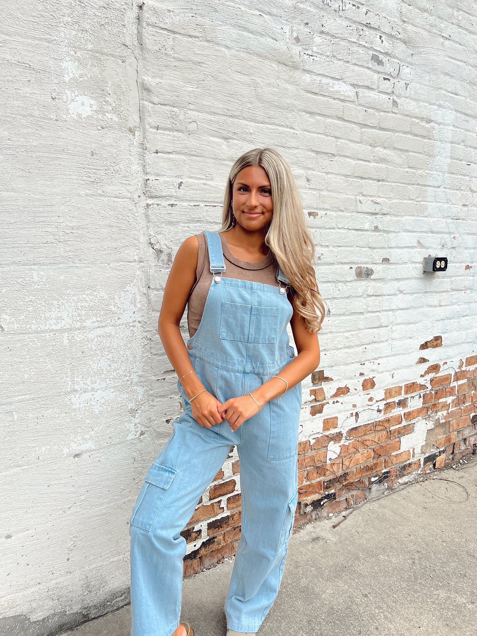 Sweetness Denim Cargo Overalls