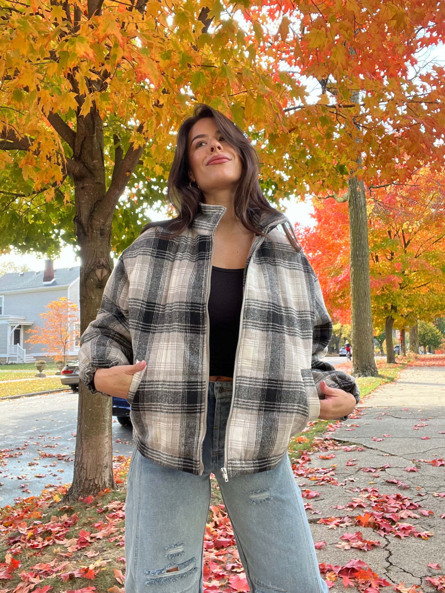 FINAL SALE- Plaid Puffer Jacket