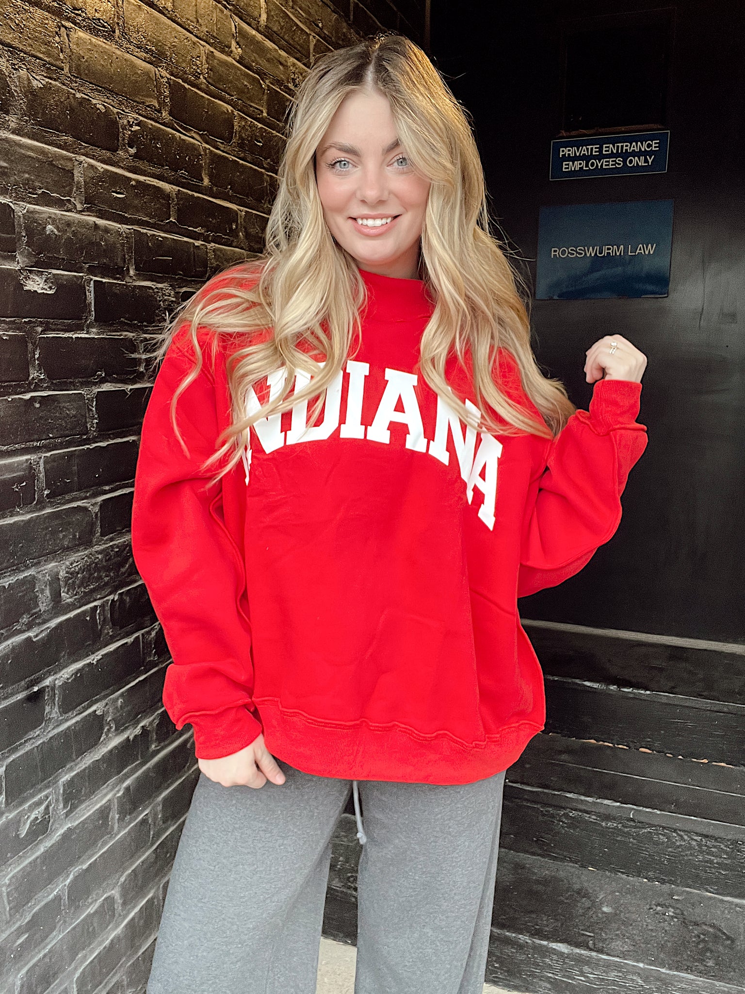 Indiana Mock Neck Crimson Red Sweatshirt