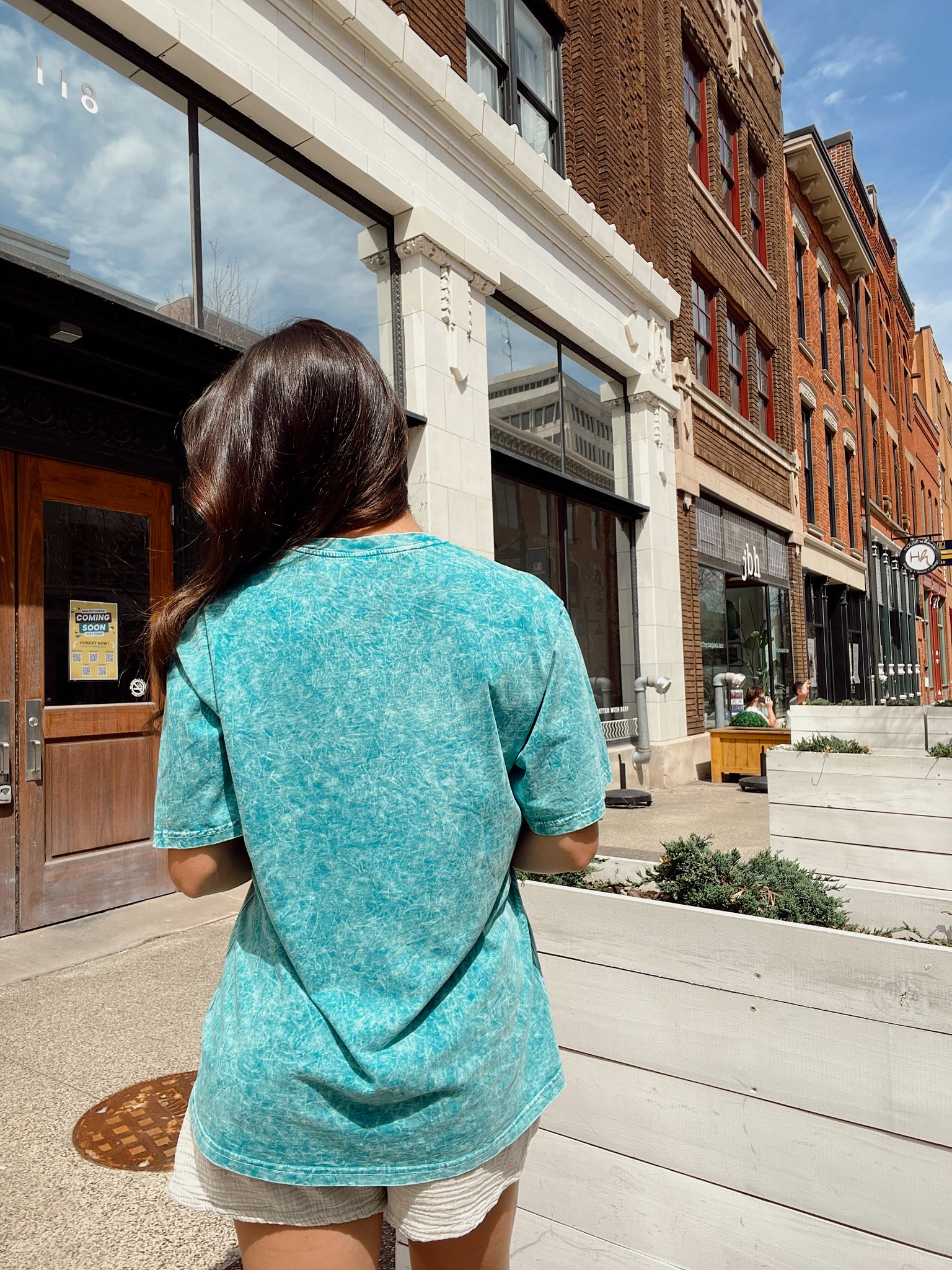 Farmers Market Washed Teal Graphic Tee