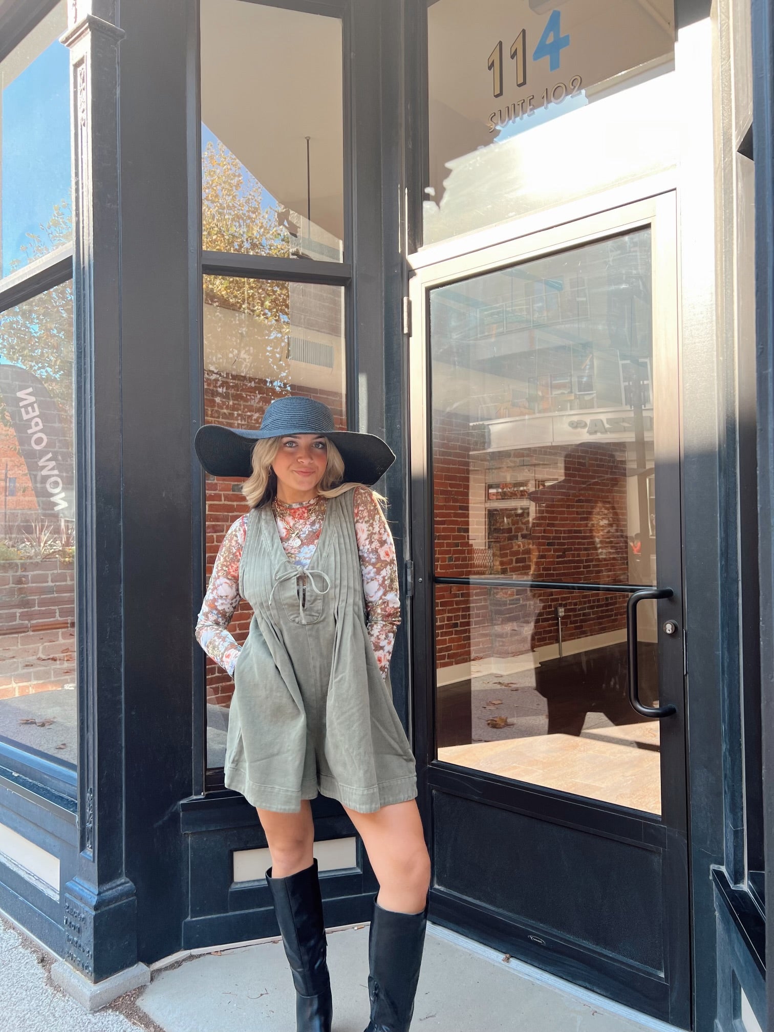 Give Thanks Olive Romper
