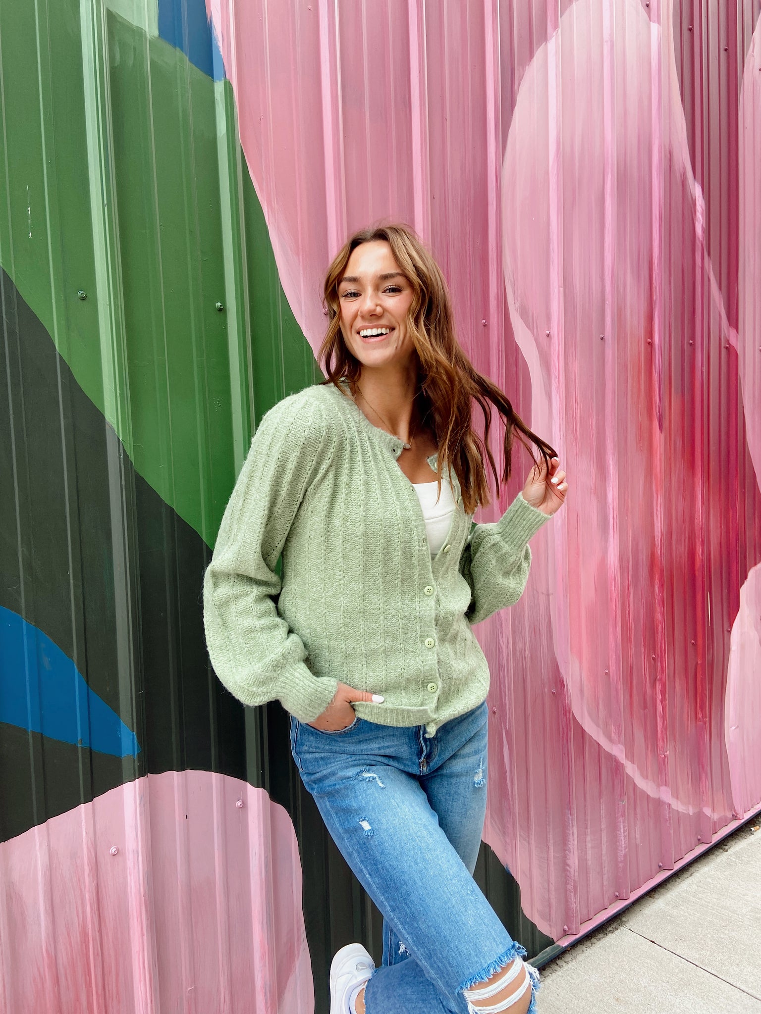 FINAL SALE- Everybody's Talking Lime Cardigan