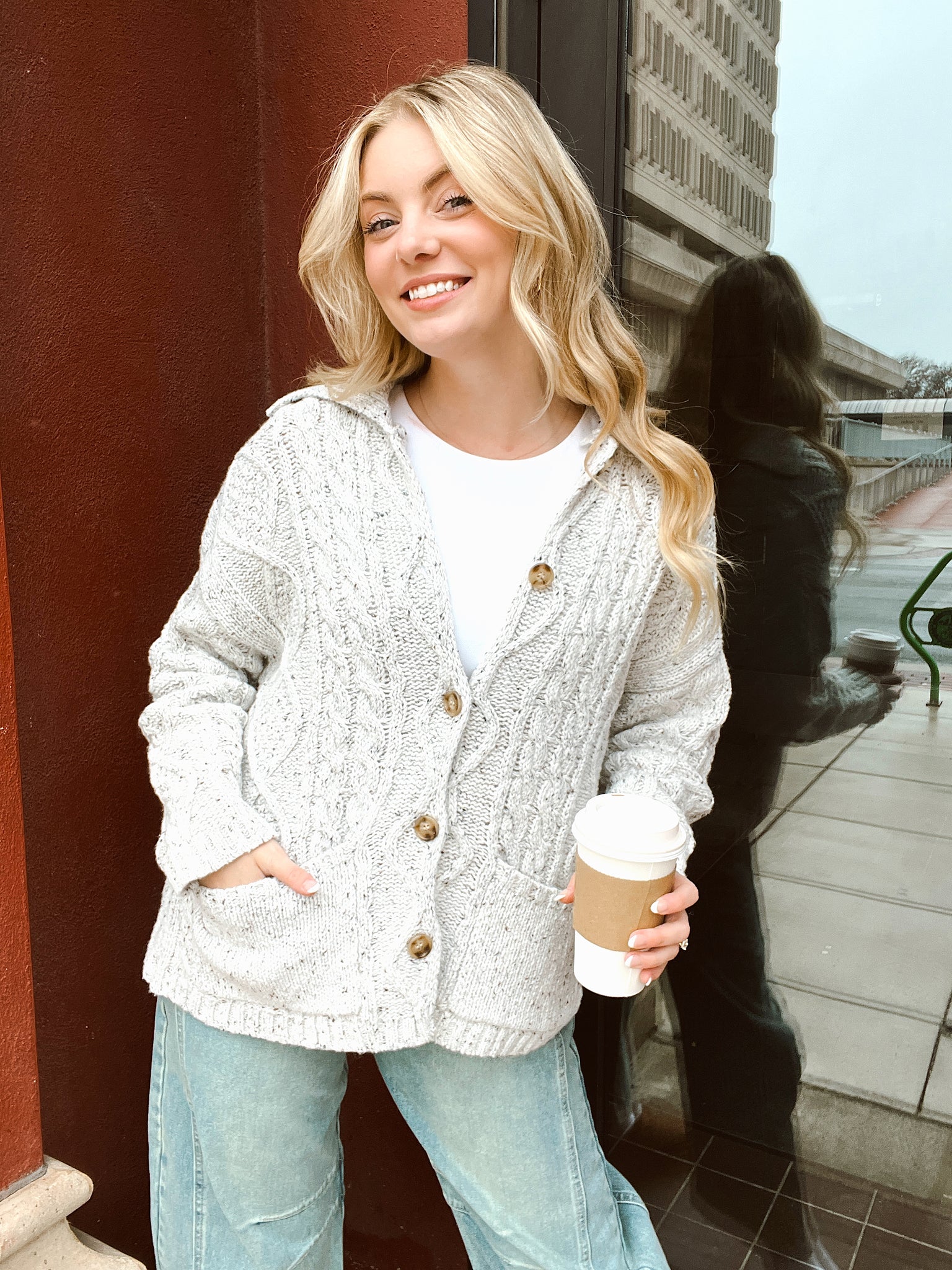FINAL SALE- Home This Christmas Heather Grey Cardigan