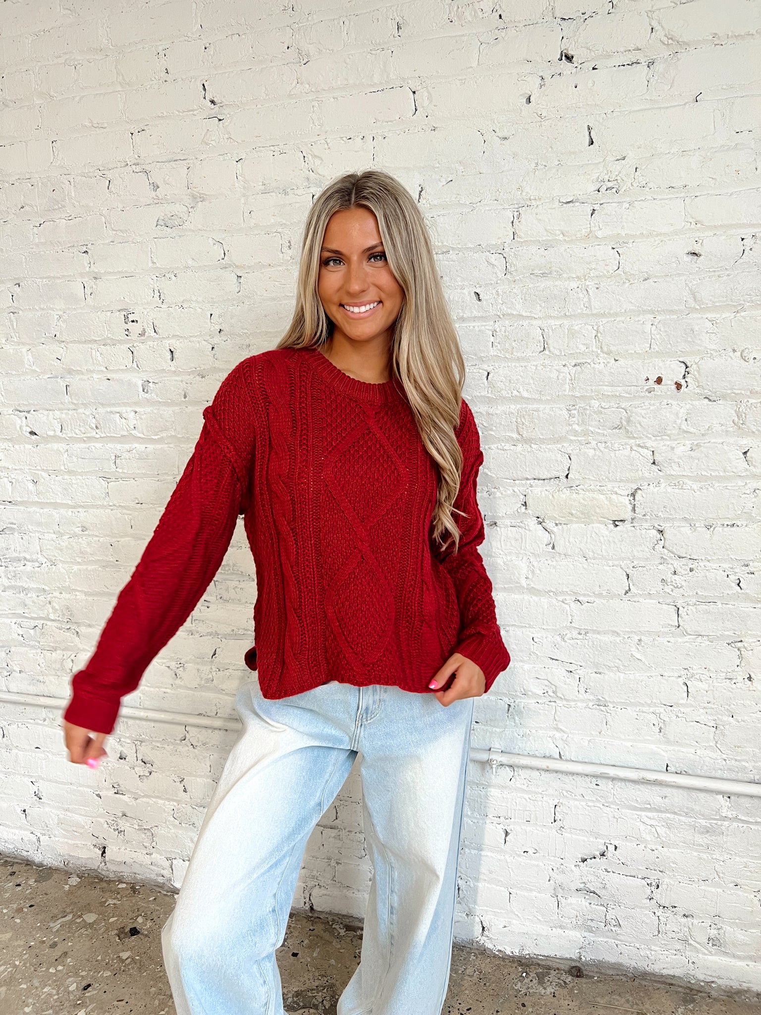 Everlasting Love Red Knit Sweater