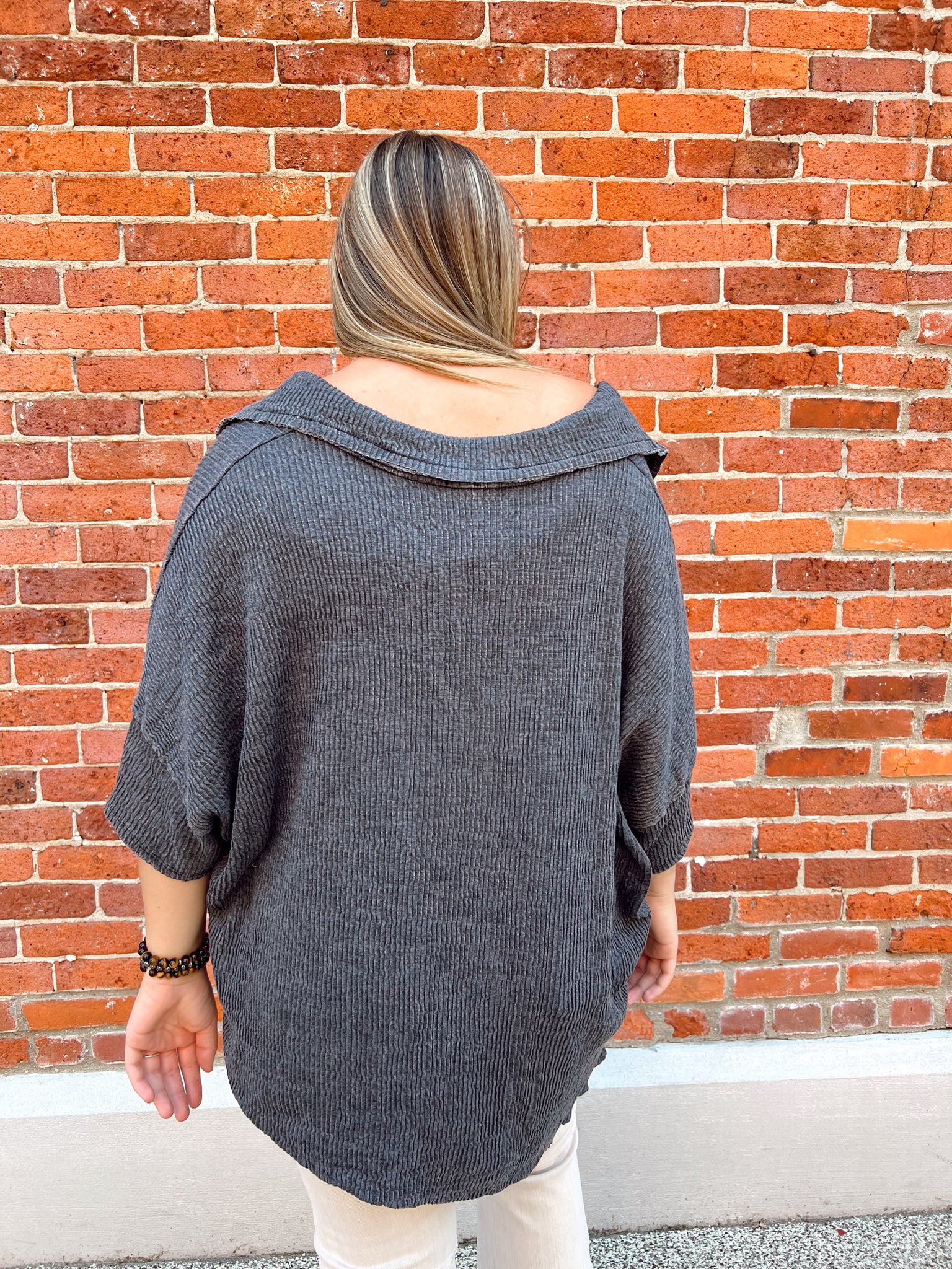 Byron Black Acid Washed Henley