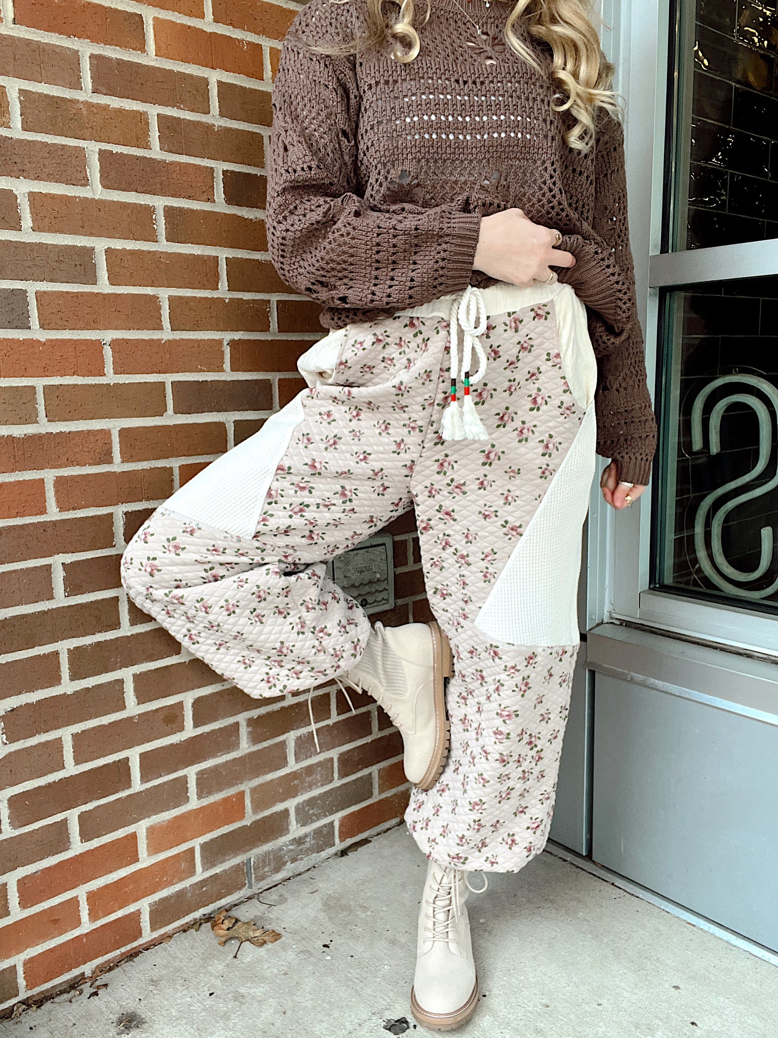Meadow Dreamers Tan Quilted Pants