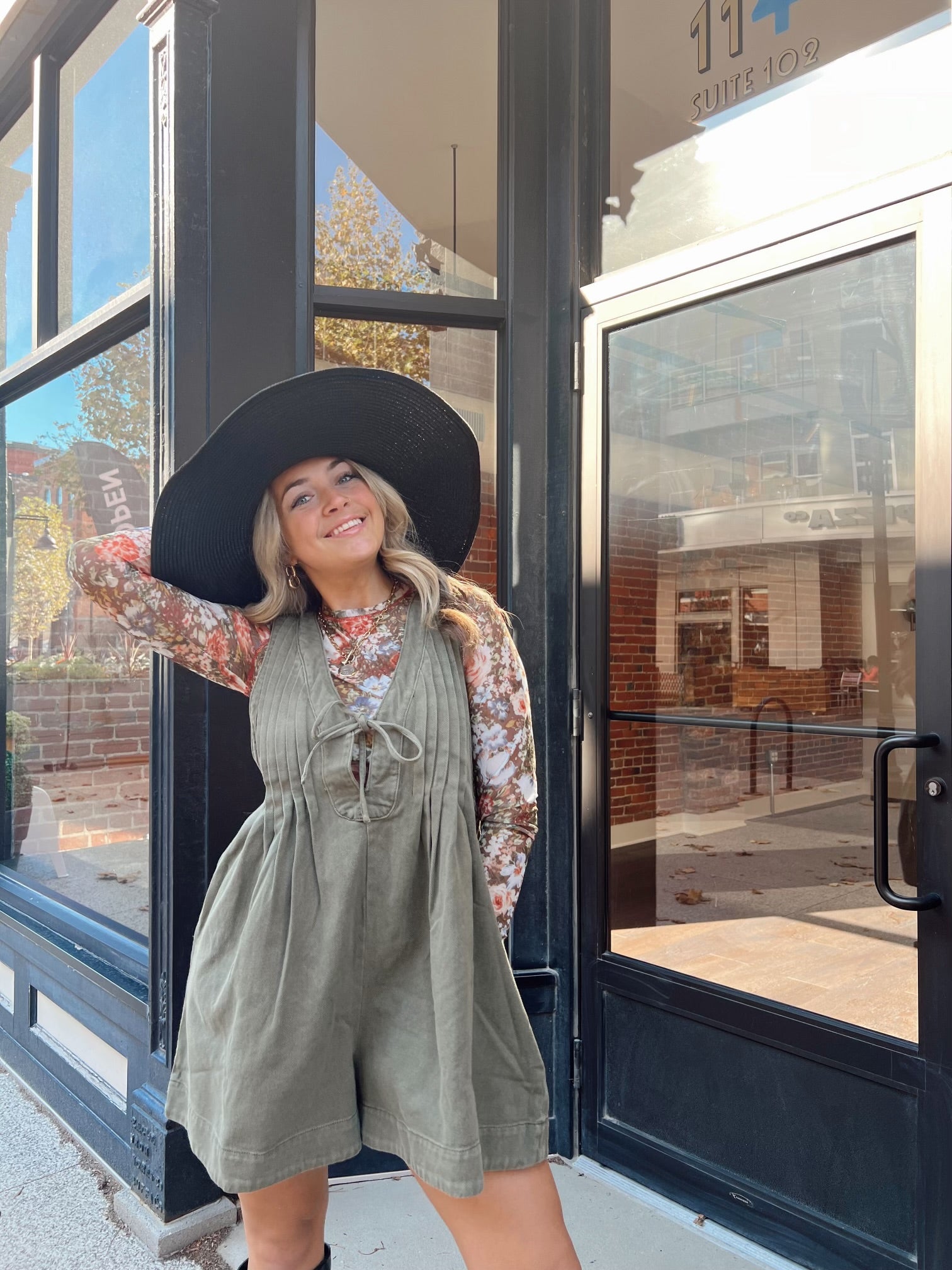 Give Thanks Olive Romper